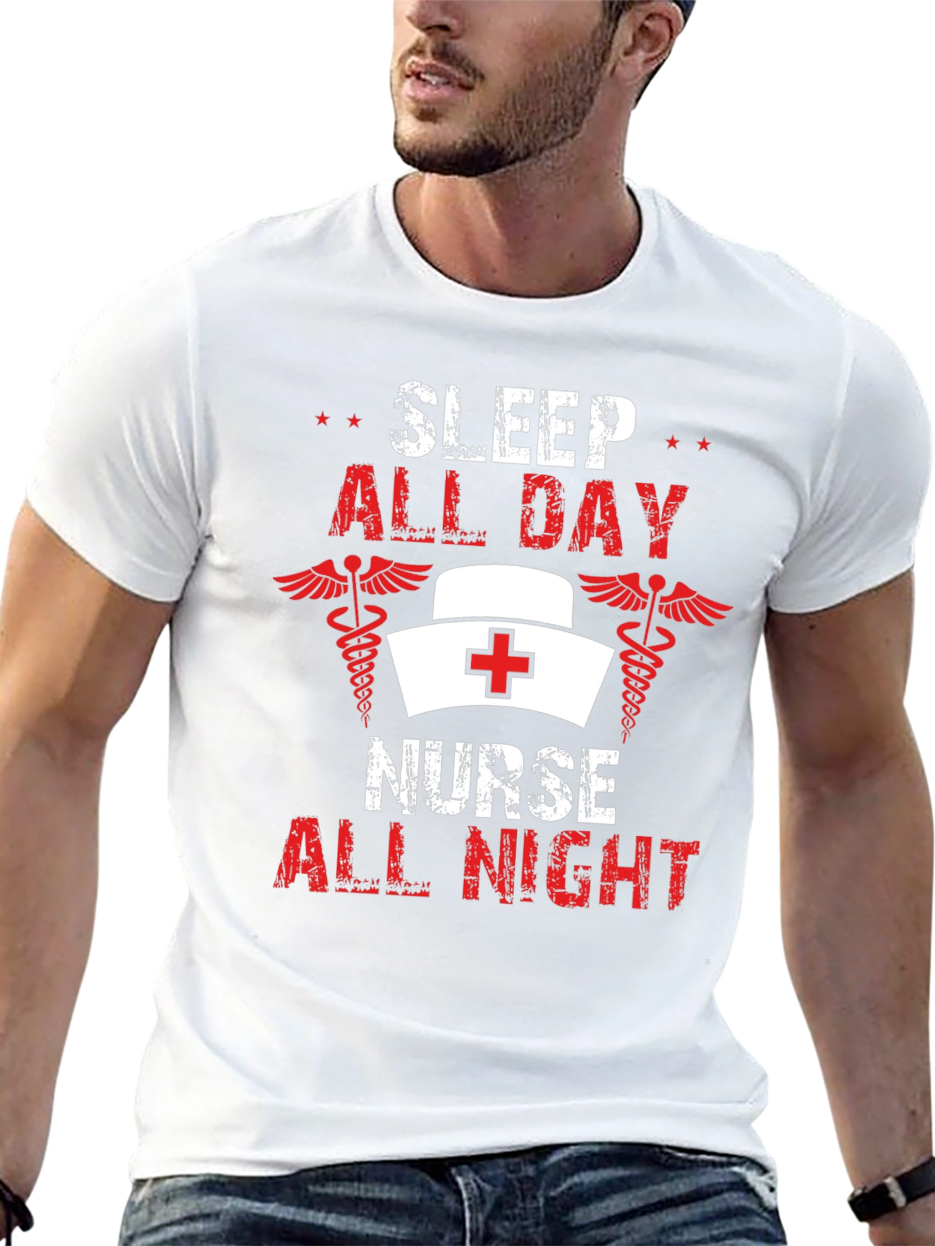 Sleep All Day Nurse All Night Graphic Tee