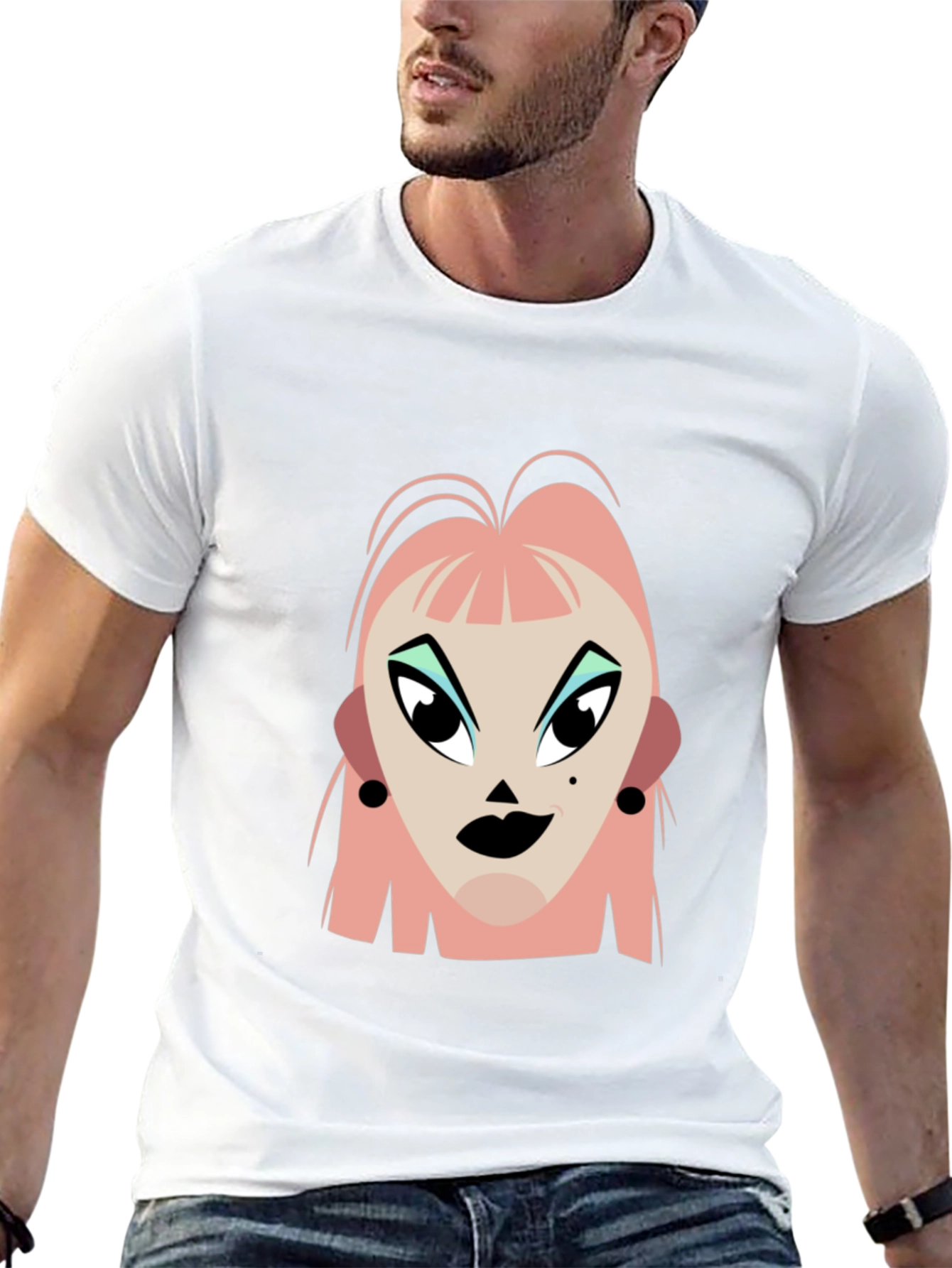 Pop Art Graphic Print Black T-Shirt
