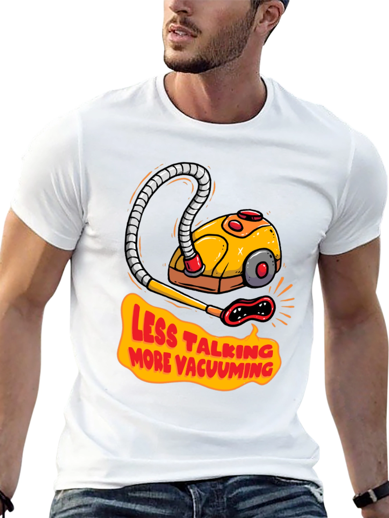 Less Talking More Vacuuming Graphic T-Shirt
