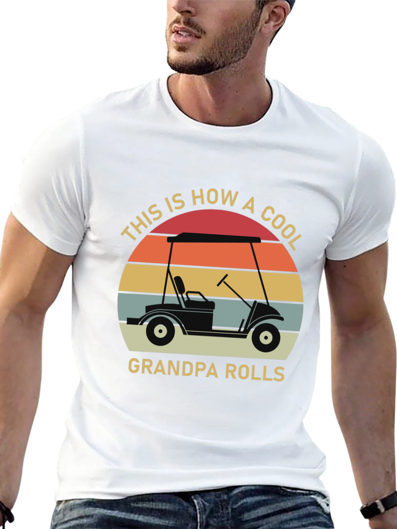Cool Grandpa Golf Cart T-Shirt Retro Design