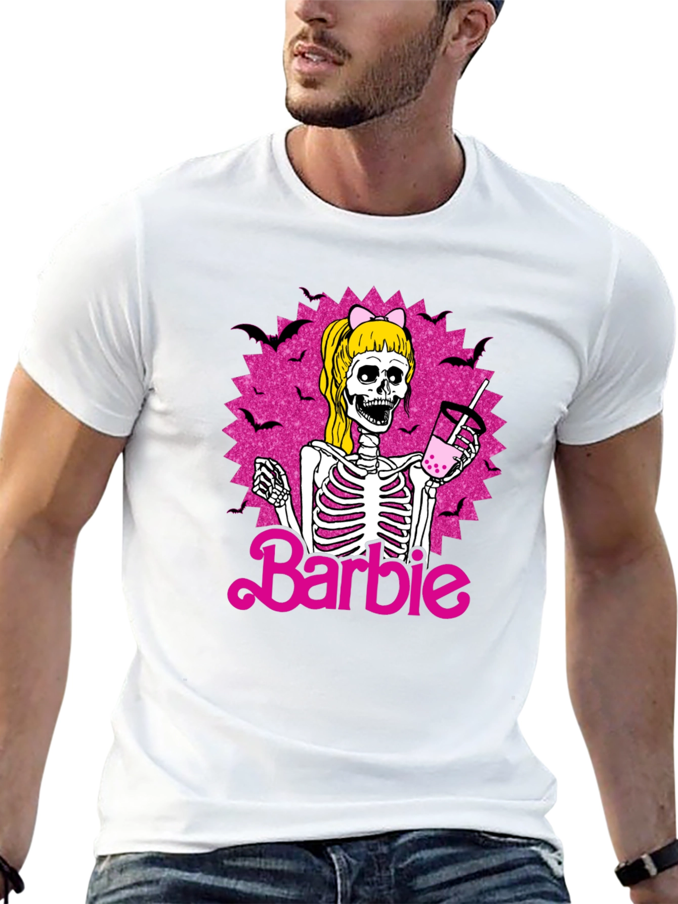 Skeleton Barbie T-Shirt - Halloween Boba Drink