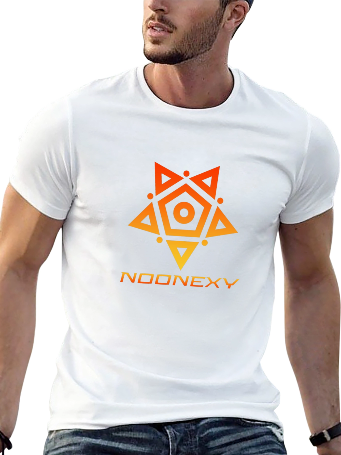 Geometric Graphic Print T-Shirt - Noonexy