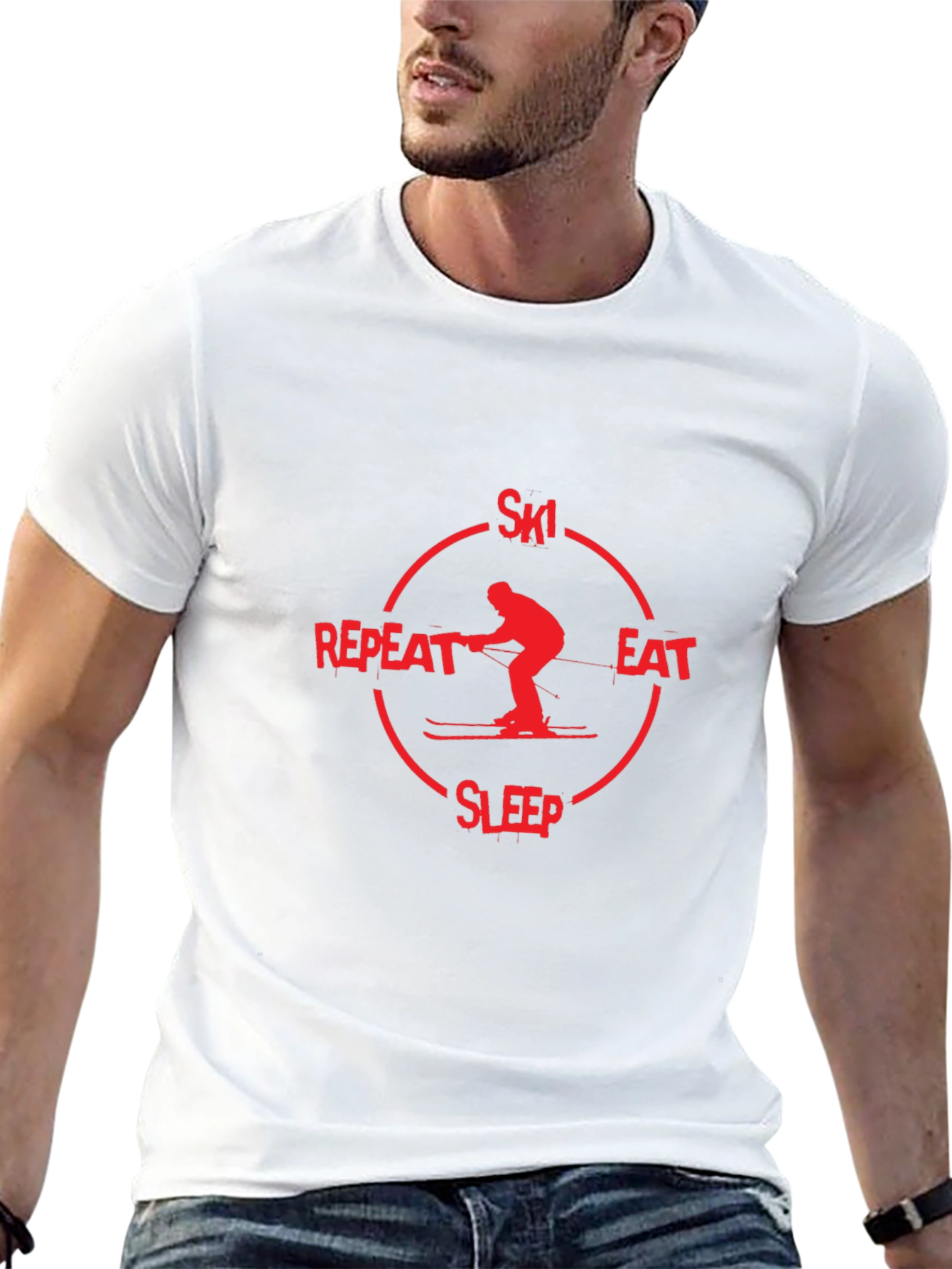 Ski Eat Sleep Repeat Graphic T-Shirt