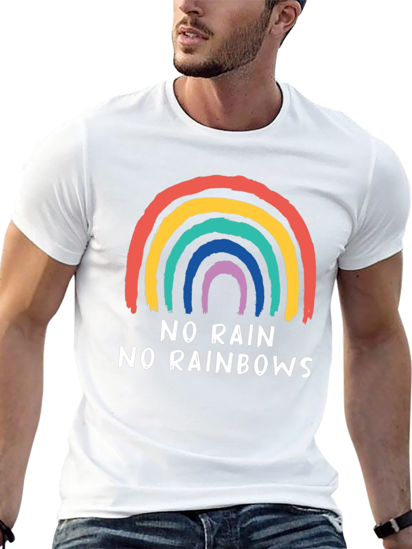No Rain No Rainbows Graphic Tee - Black