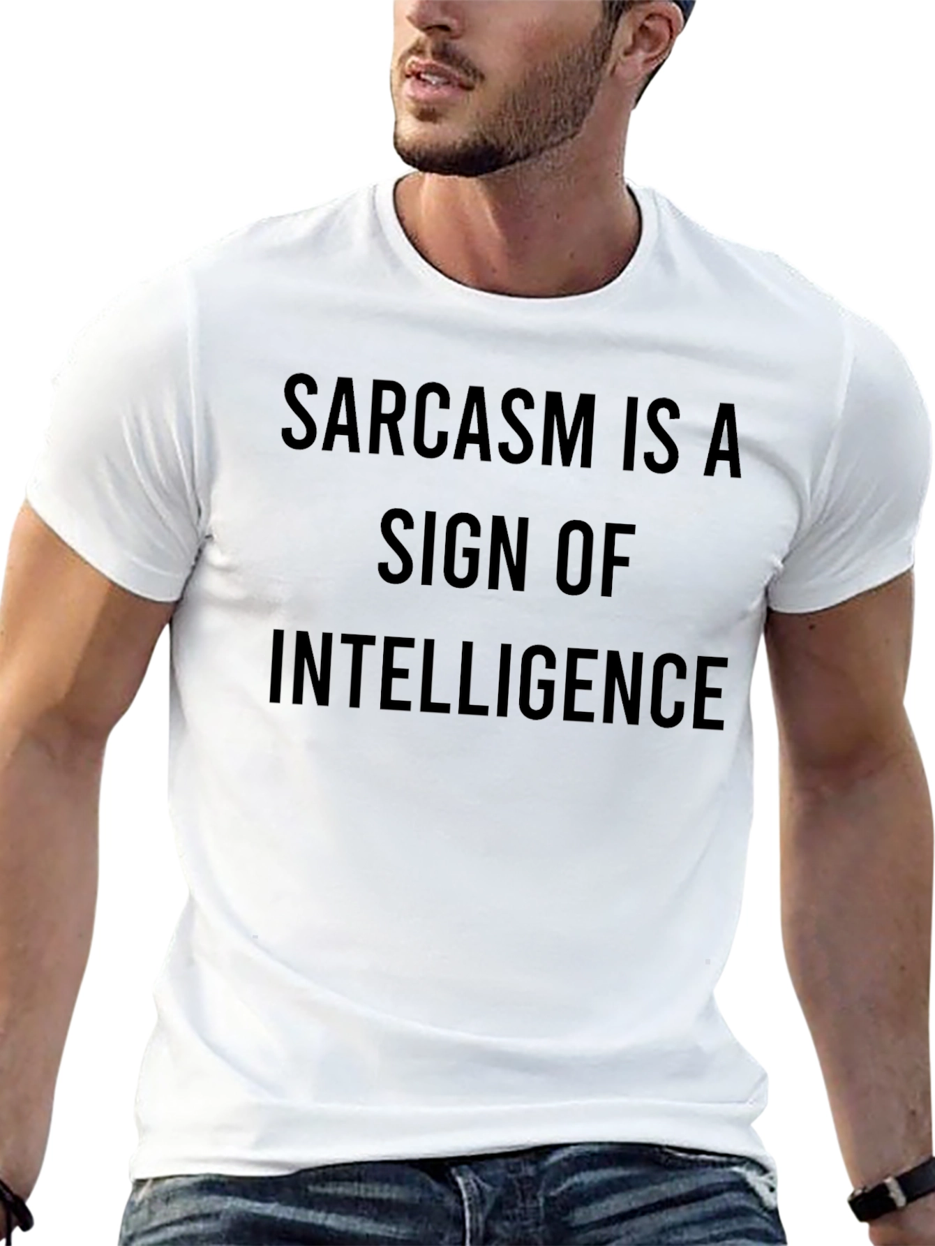 Sarcasm Intelligence Statement Black T-Shirt