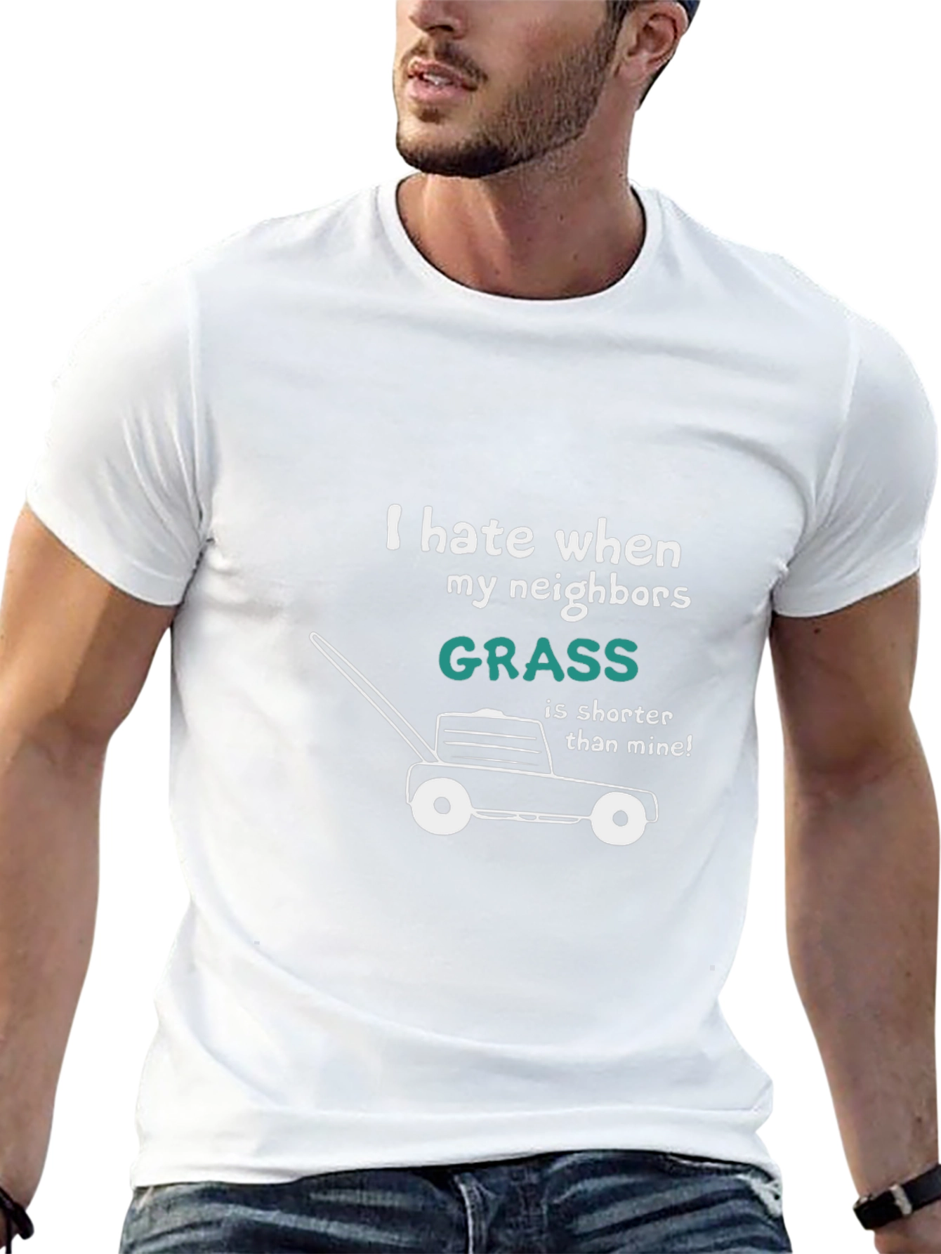Funny Lawn Care T-Shirt - Neighbors Grass
