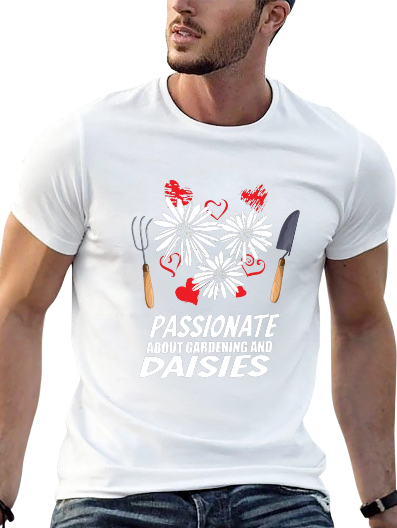 Gardening & Daisies Graphic T-Shirt