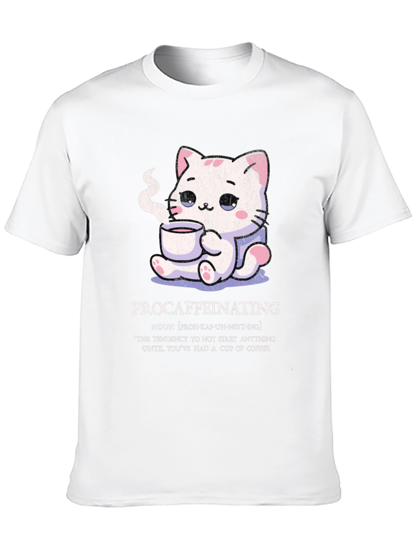 Procaffeinating Cat T-Shirt - Coffee Lover Tee