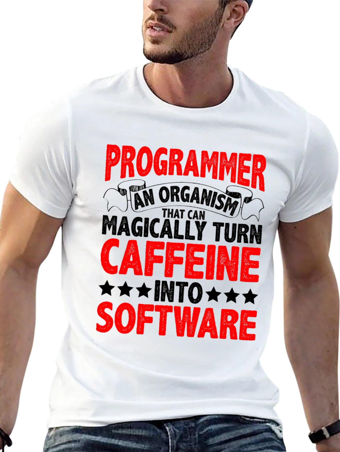 Programmer Caffeine to Software Black T-Shirt