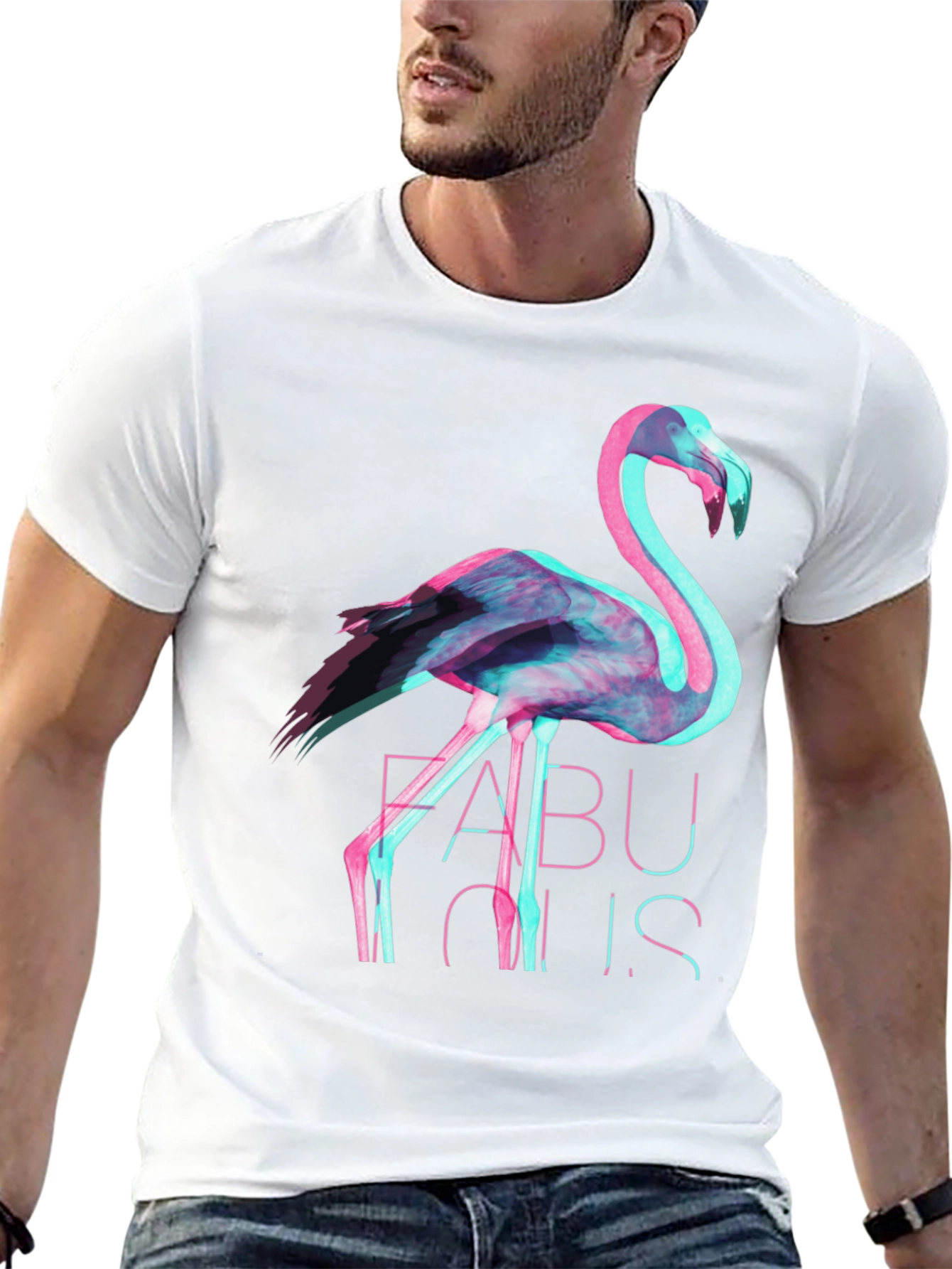 Fabulous Flamingo Graphic T-Shirt - Black