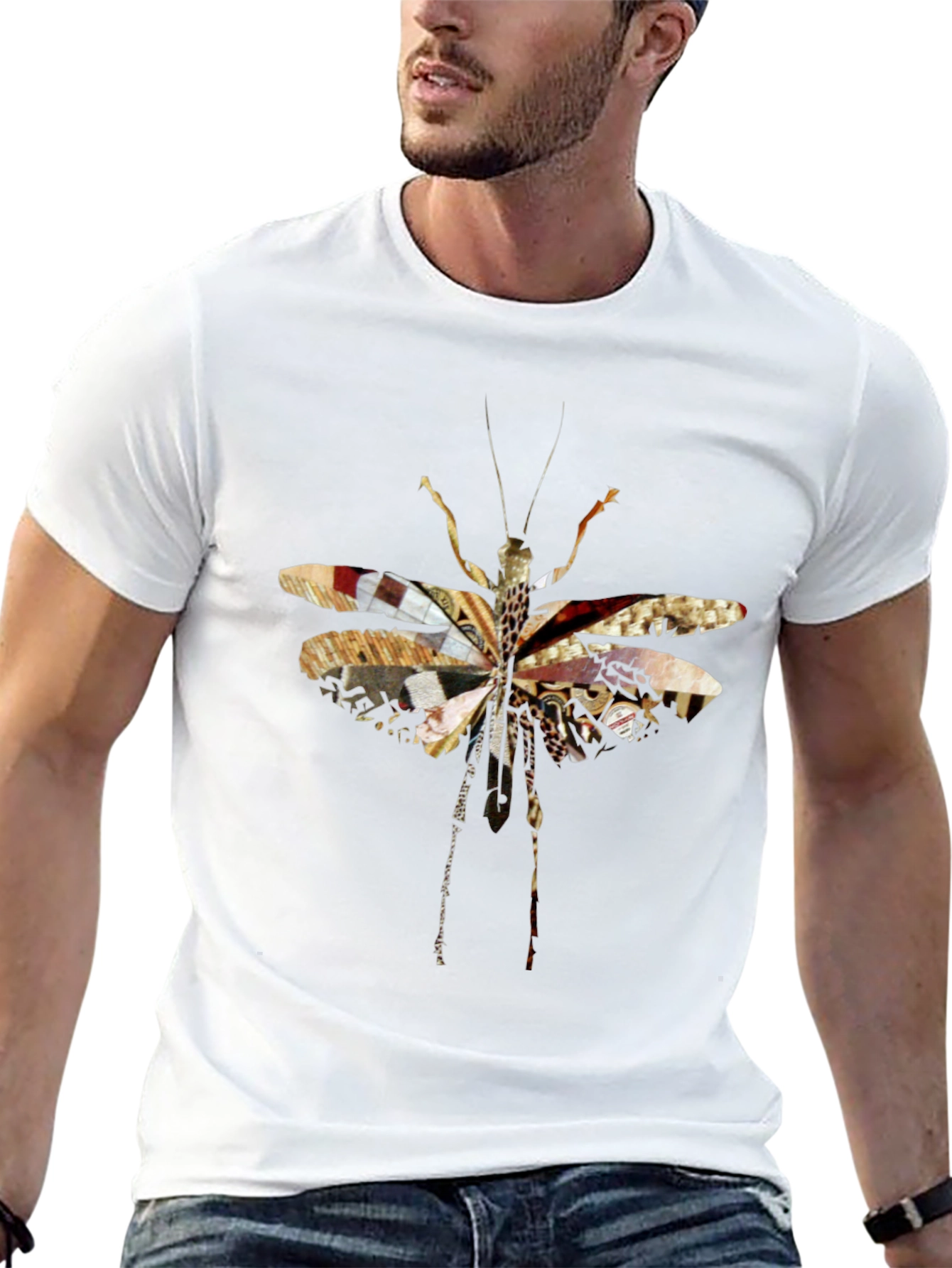 Abstract Insect Graphic Tee - Unique Black T-Shirt