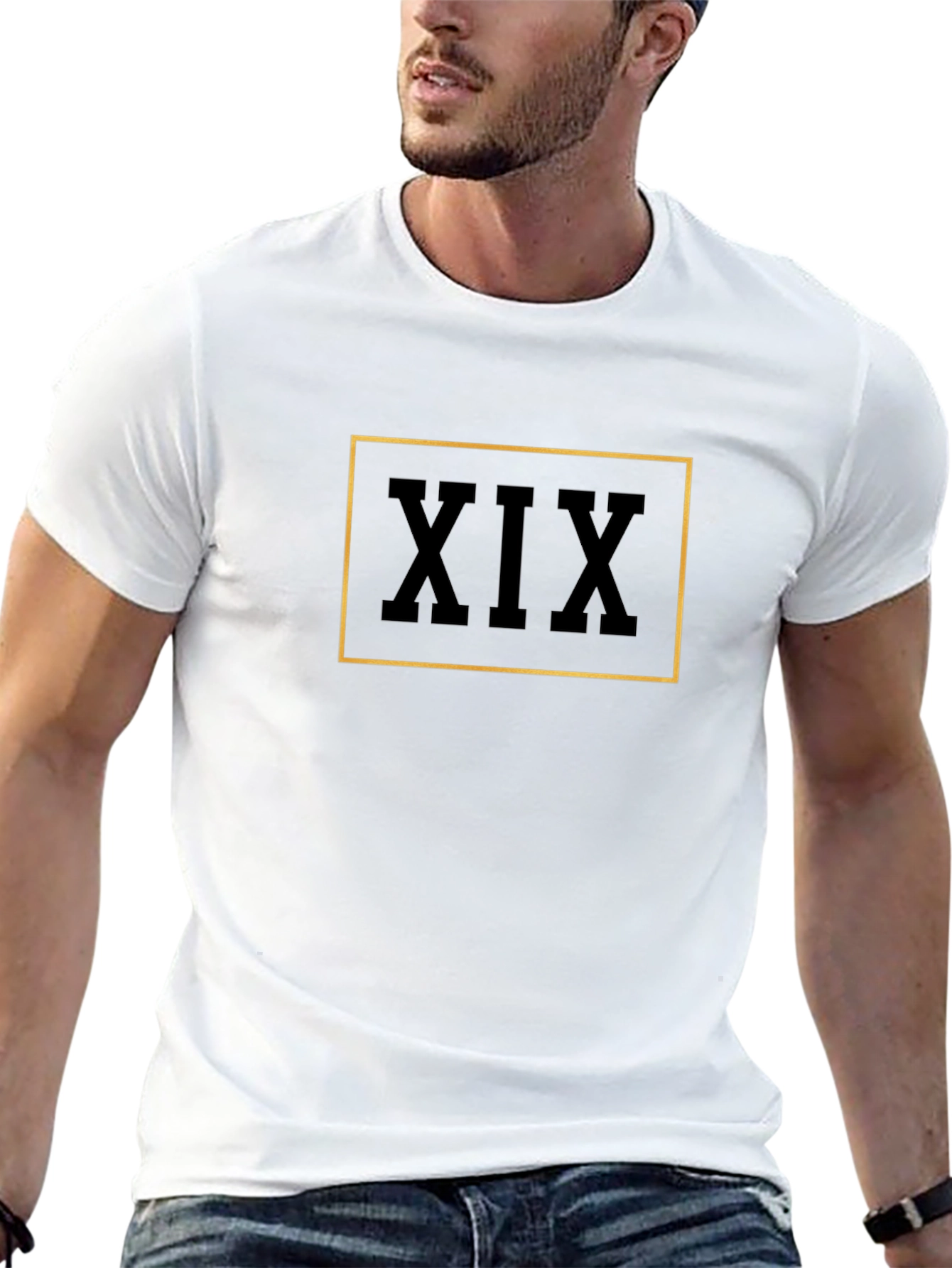 Mens Black T-Shirt with XIX Graphic
