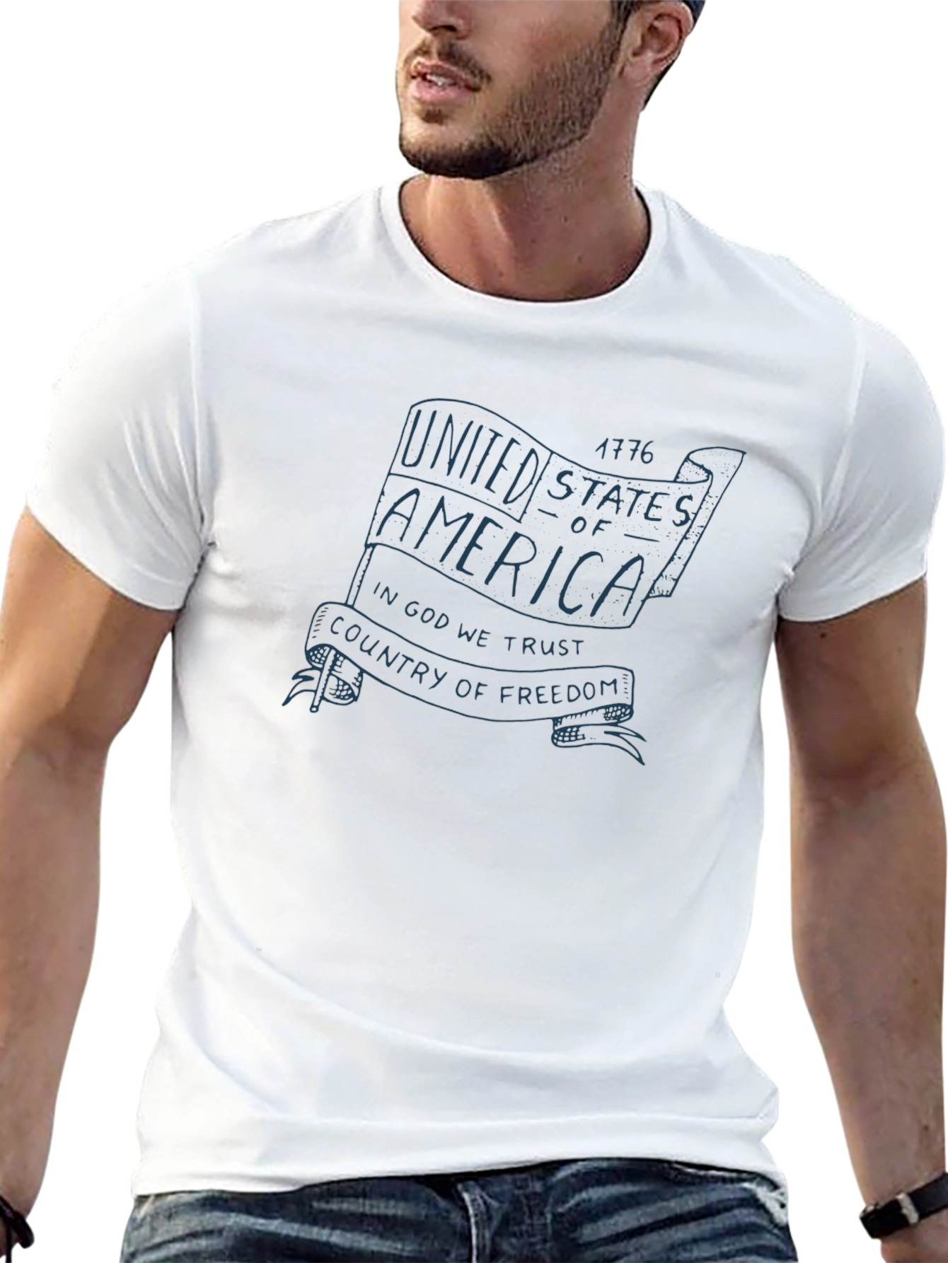 USA Flag Graphic Print T-Shirt - Patriotic Pride