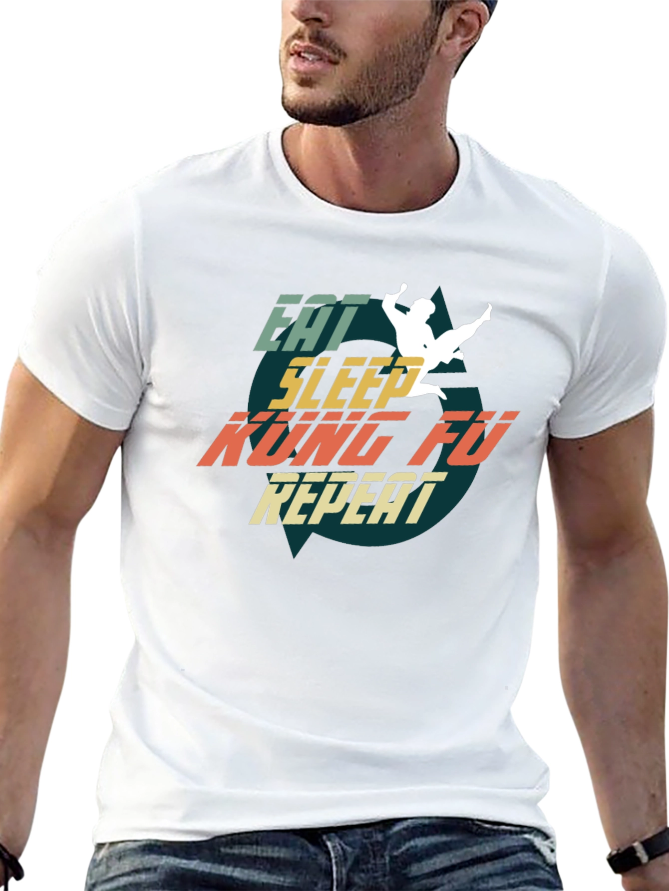 Eat Sleep Kung Fu Repeat T-Shirt Martial Arts Tee