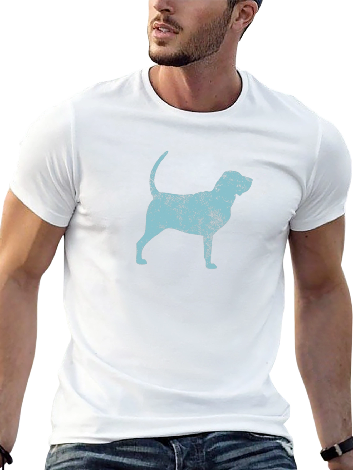 Dog Silhouette Graphic Black T-Shirt
