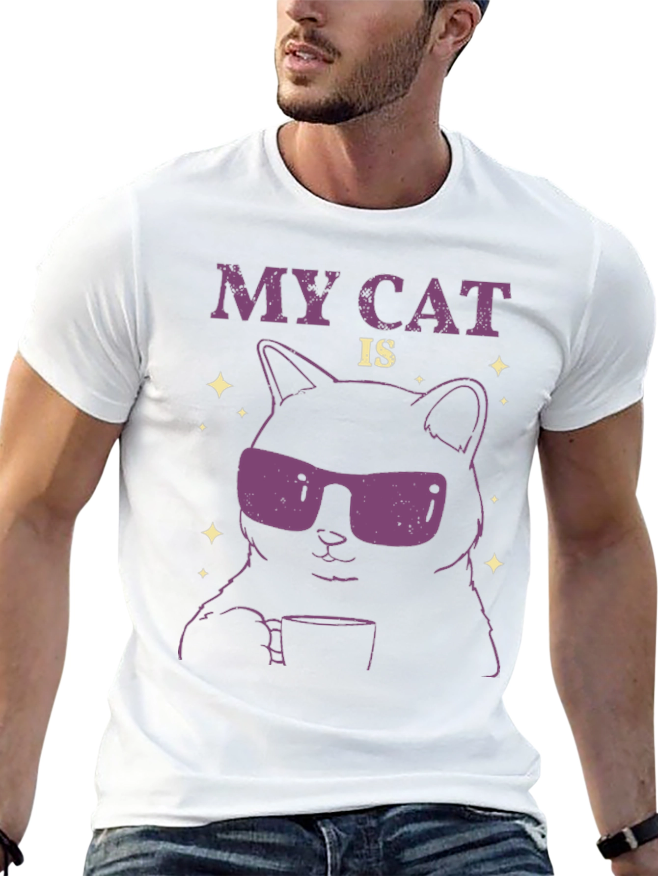Cool Cat T-Shirt - Funny Graphic Tee