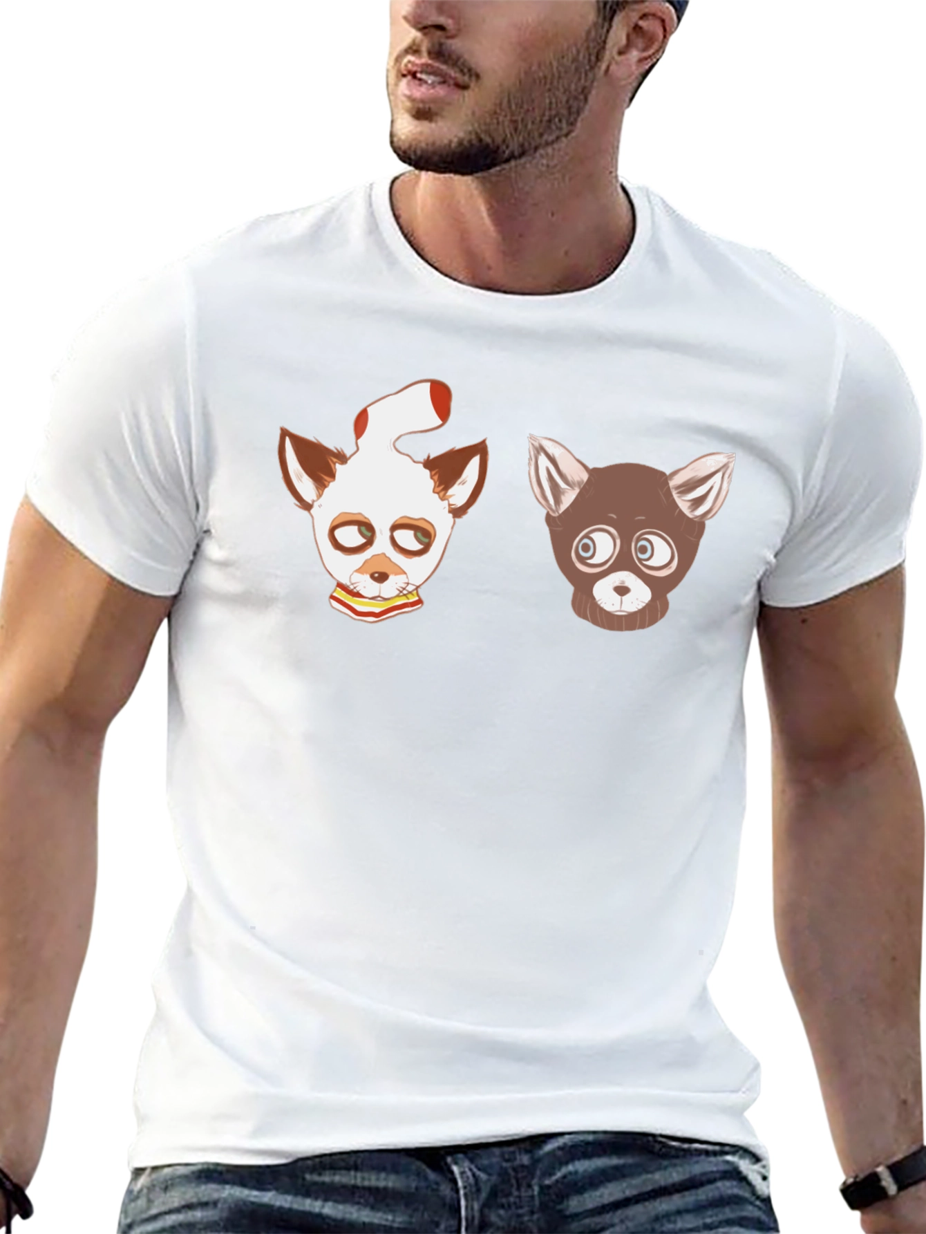 Cartoon Animal Graphic Black T-Shirt