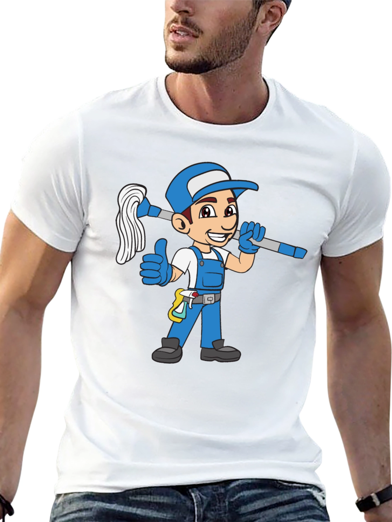 Cartoon Janitor T-Shirt