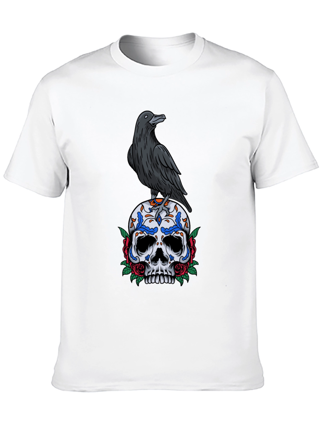 Crow and Skull Graphic T-Shirt