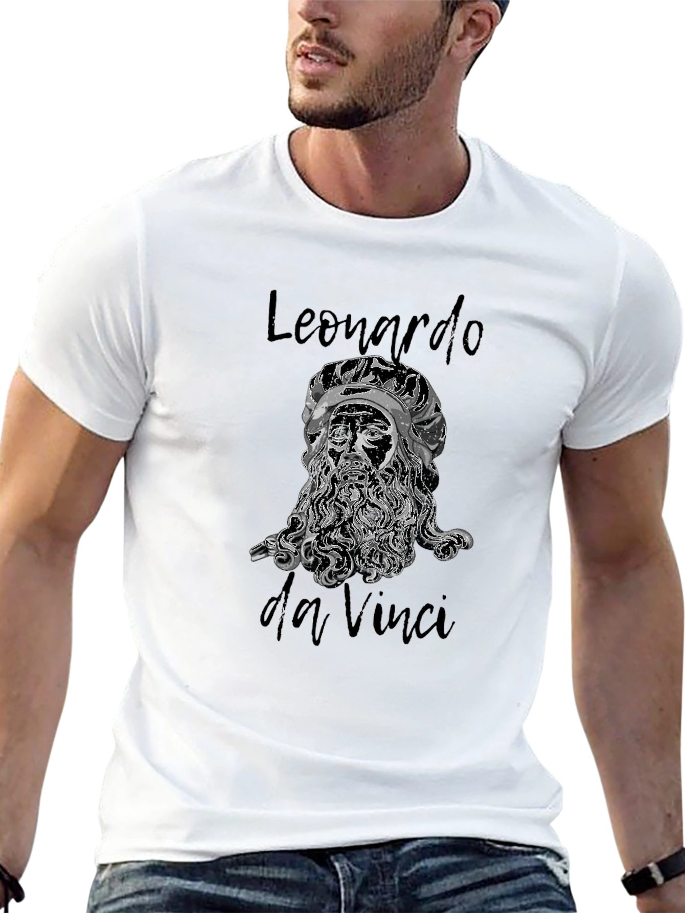 Leonardo Da Vinci Black T-Shirt