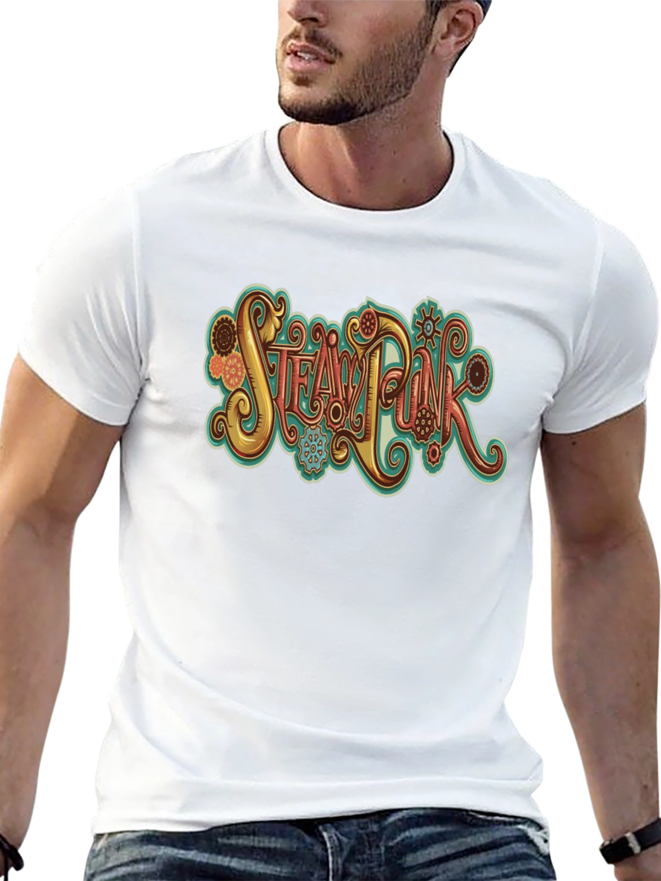 Steampunk Graphic Tee - Black Cotton T-Shirt