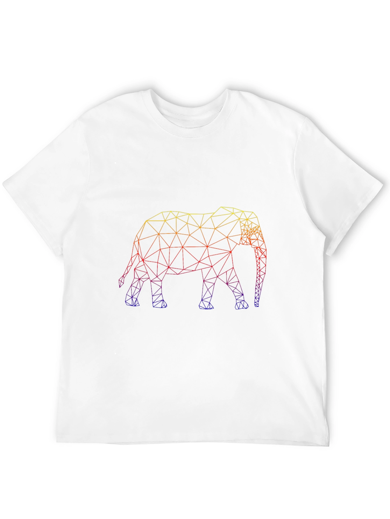 Geometric Elephant Print Black Tee