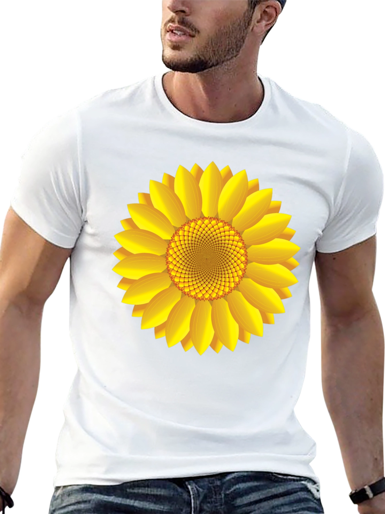 Sunflower Graphic Print Black T-Shirt