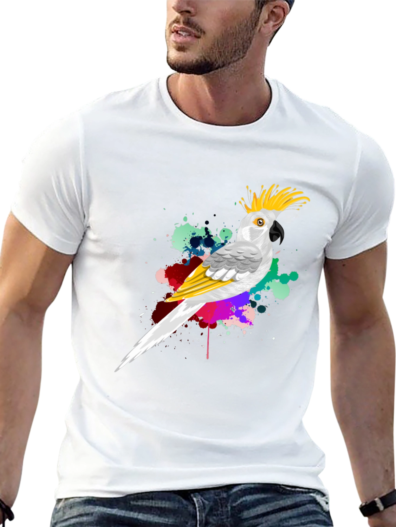 Parrot Splash Mens Graphic Tee