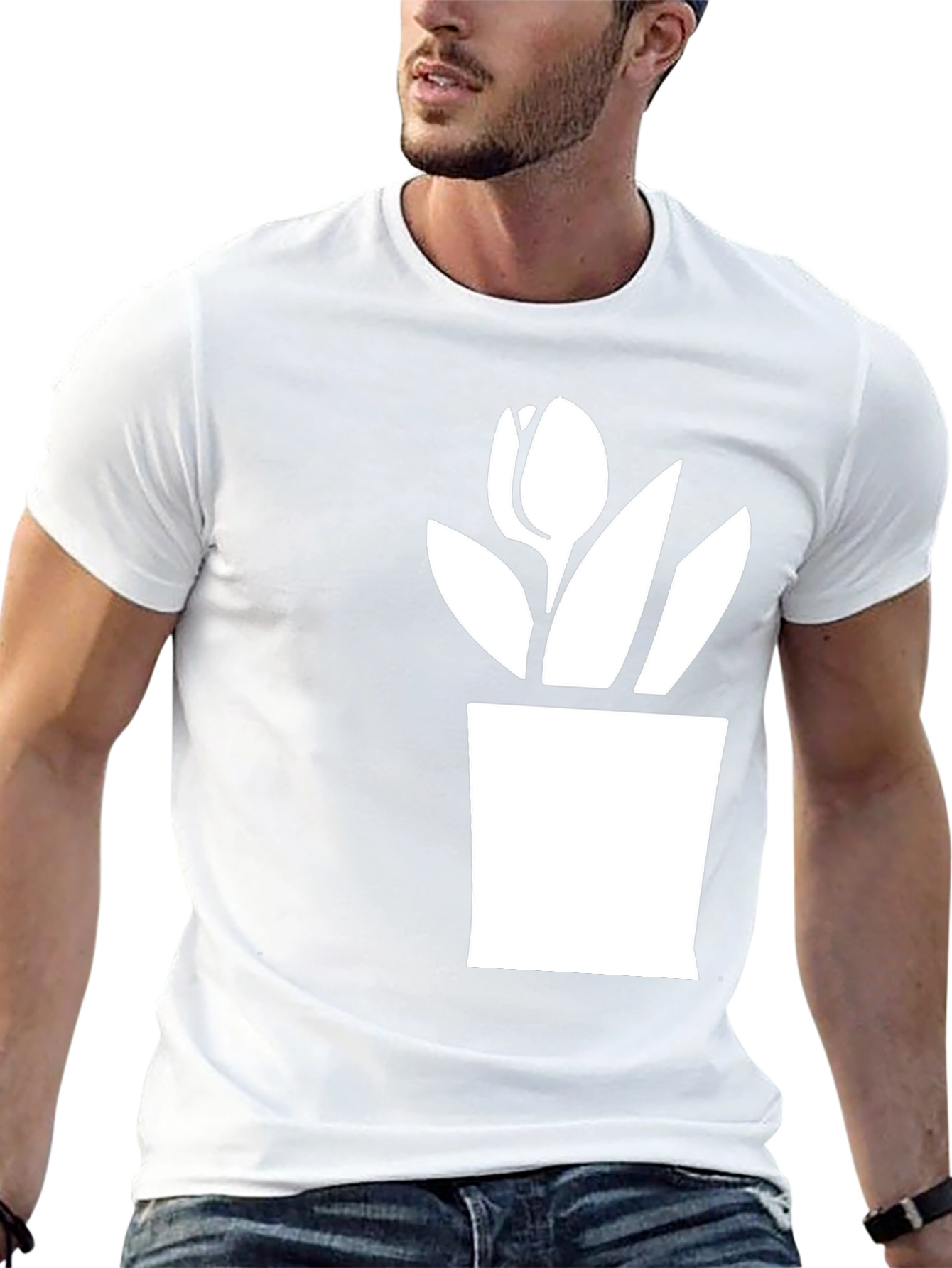 Black Tulip Plant Graphic T-Shirt