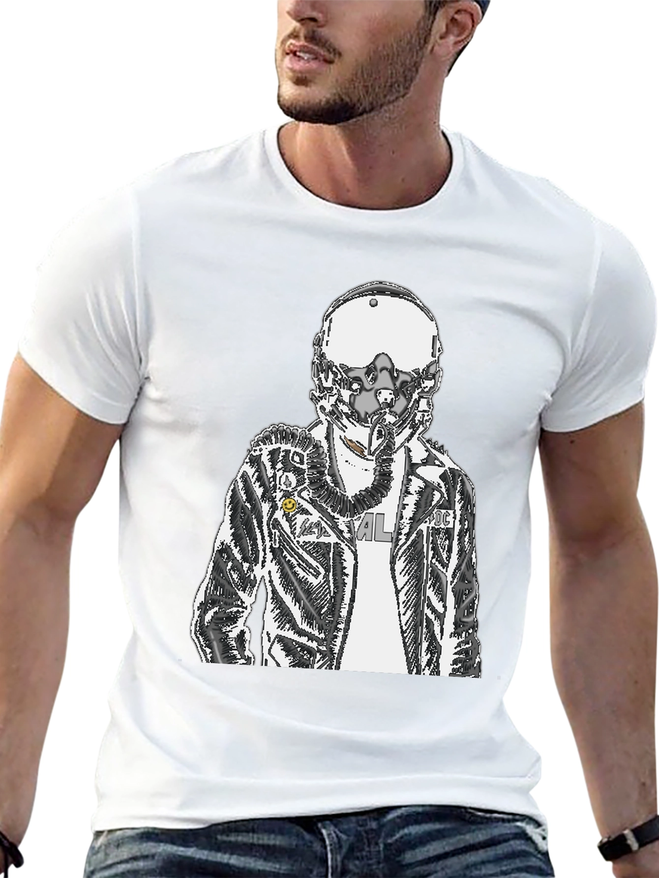 Pilot Graphic Tee - Black Crew Neck T-Shirt