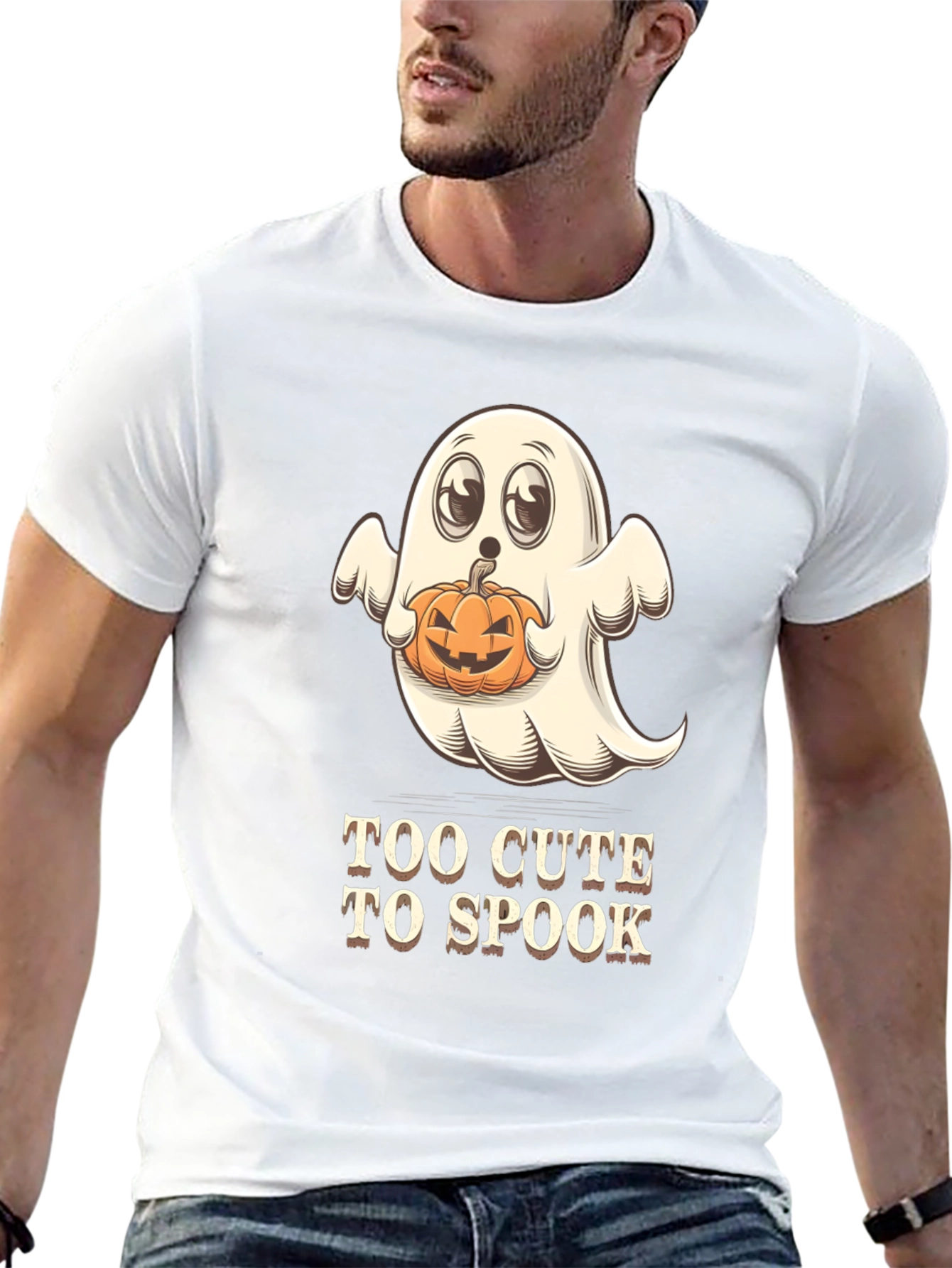 Too Cute to Spook Halloween Ghost T-Shirt
