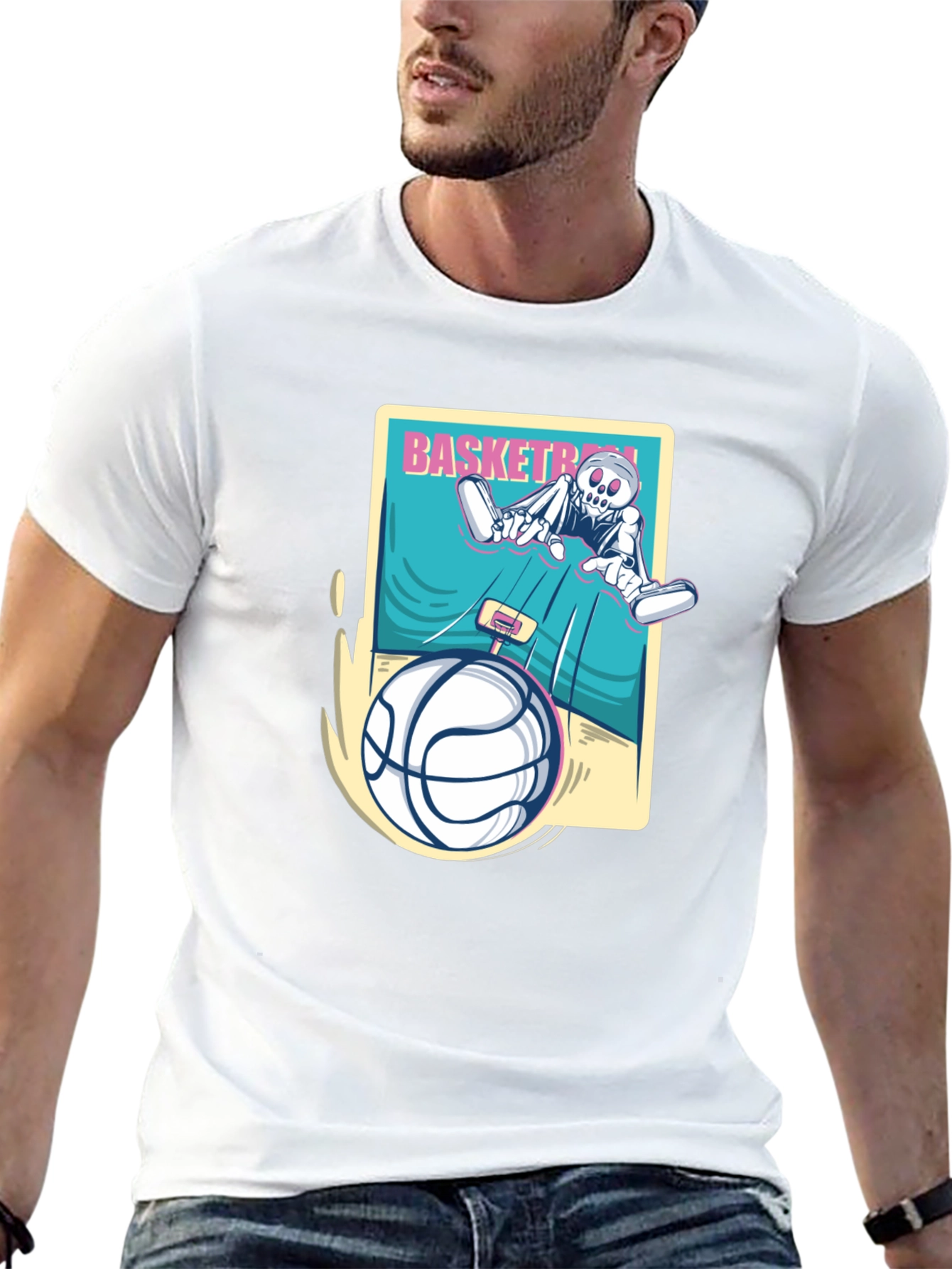 Skeleton Basketball Graphic Tee