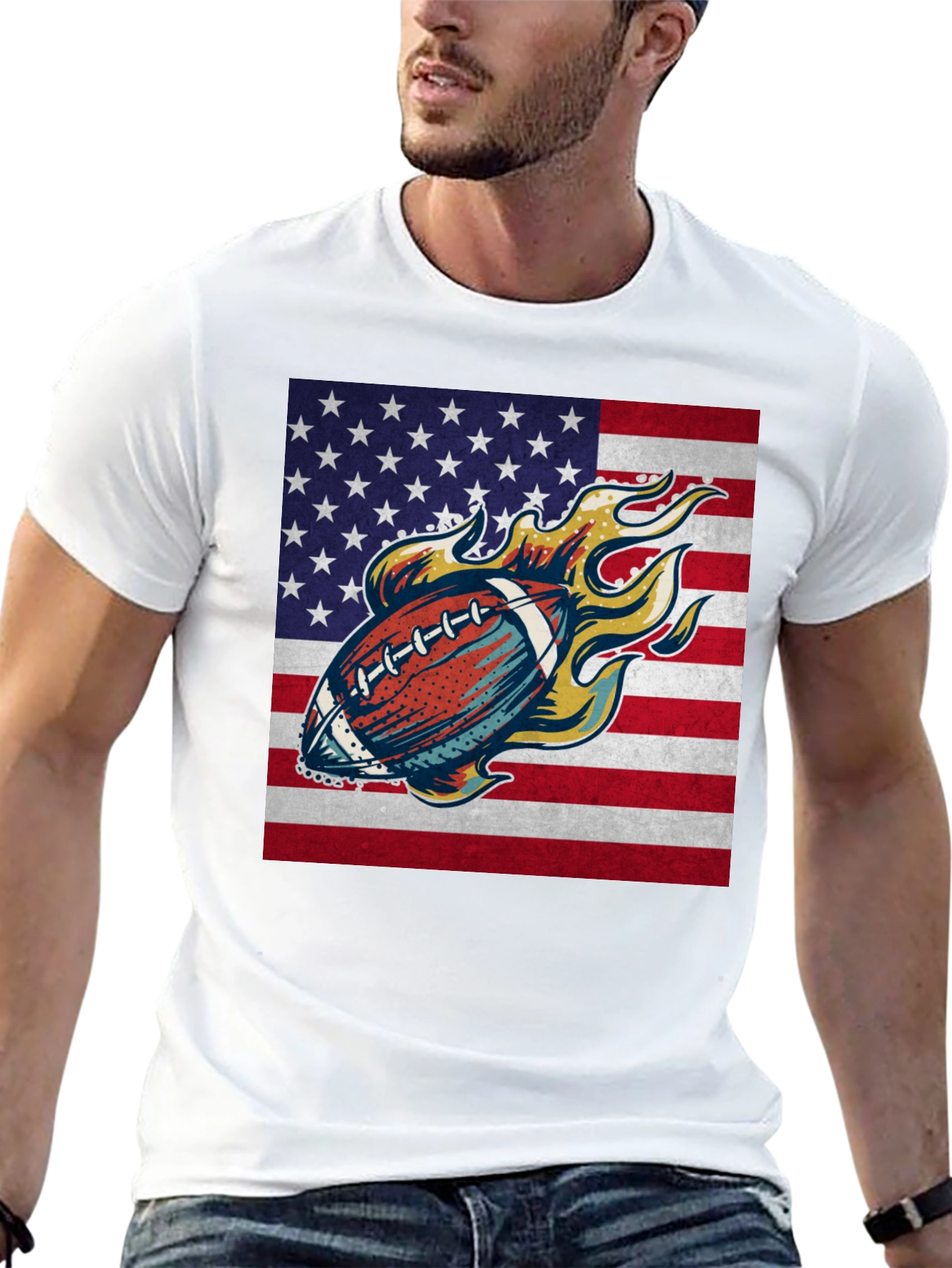 American Football Flag Graphic Tee