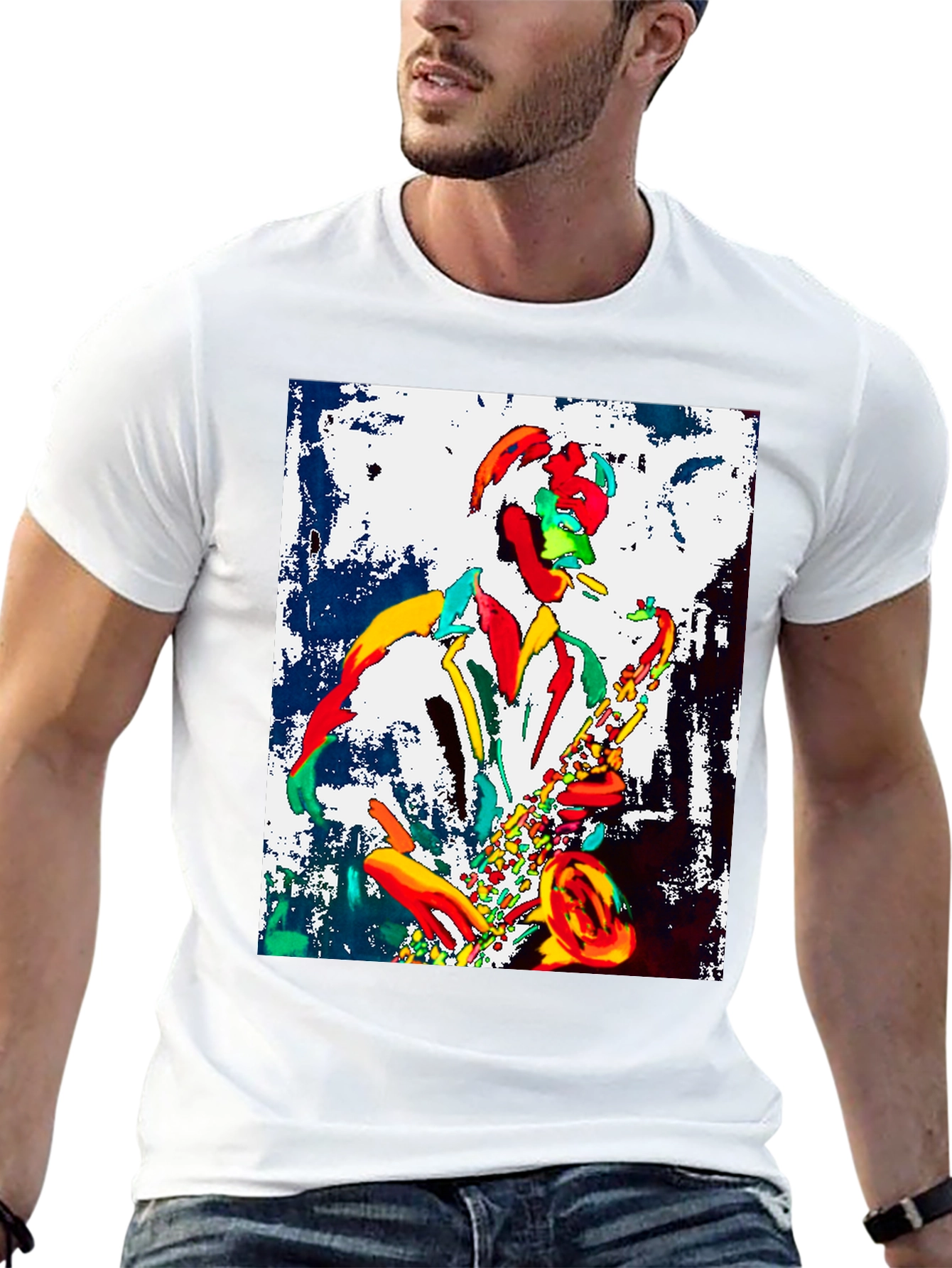 Jazz Musician Graphic Tee - Cool Saxophone Player Design