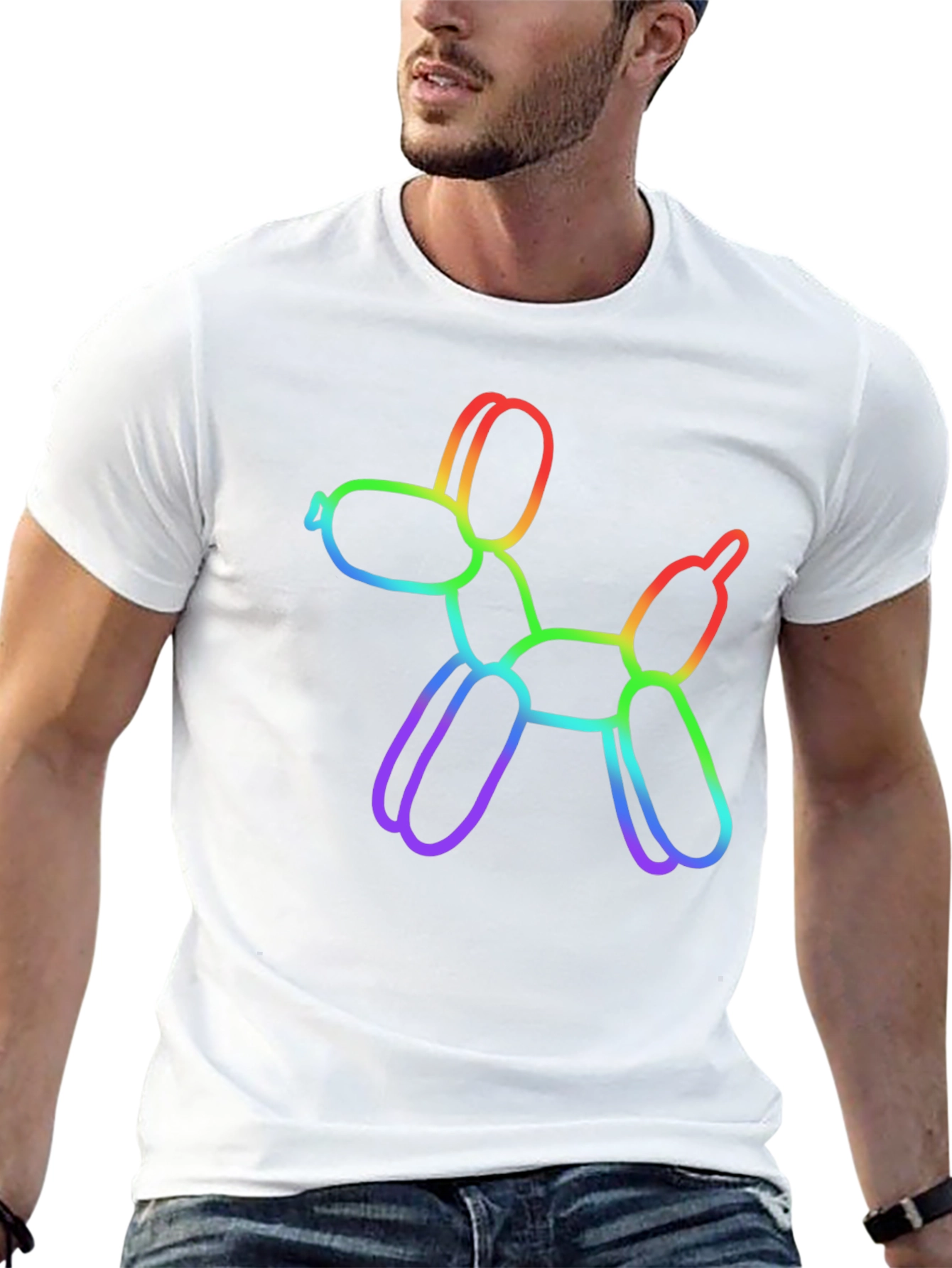 Rainbow Balloon Dog Graphic T-Shirt