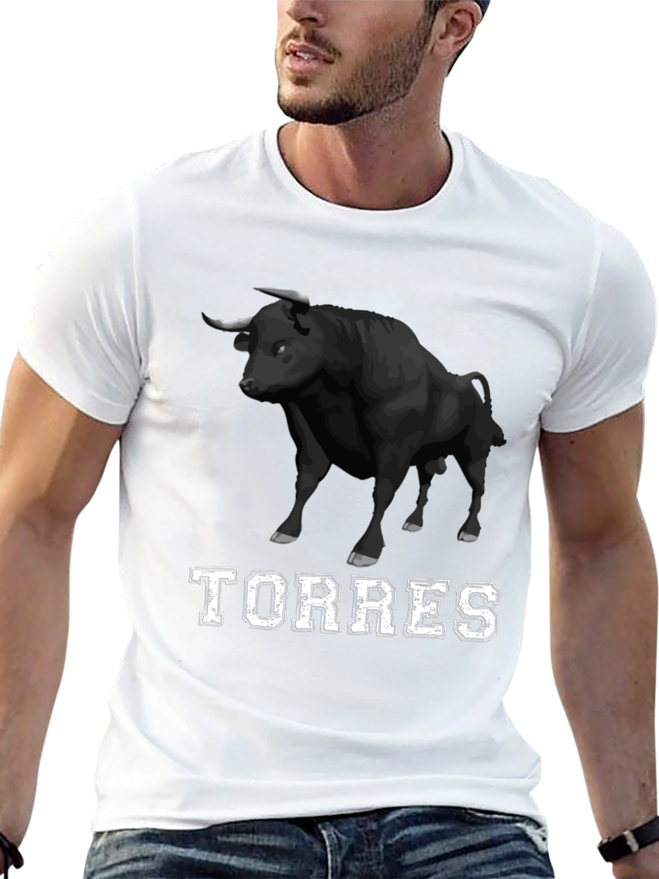 Torres Bull Graphic T-Shirt - Black Cotton Tee