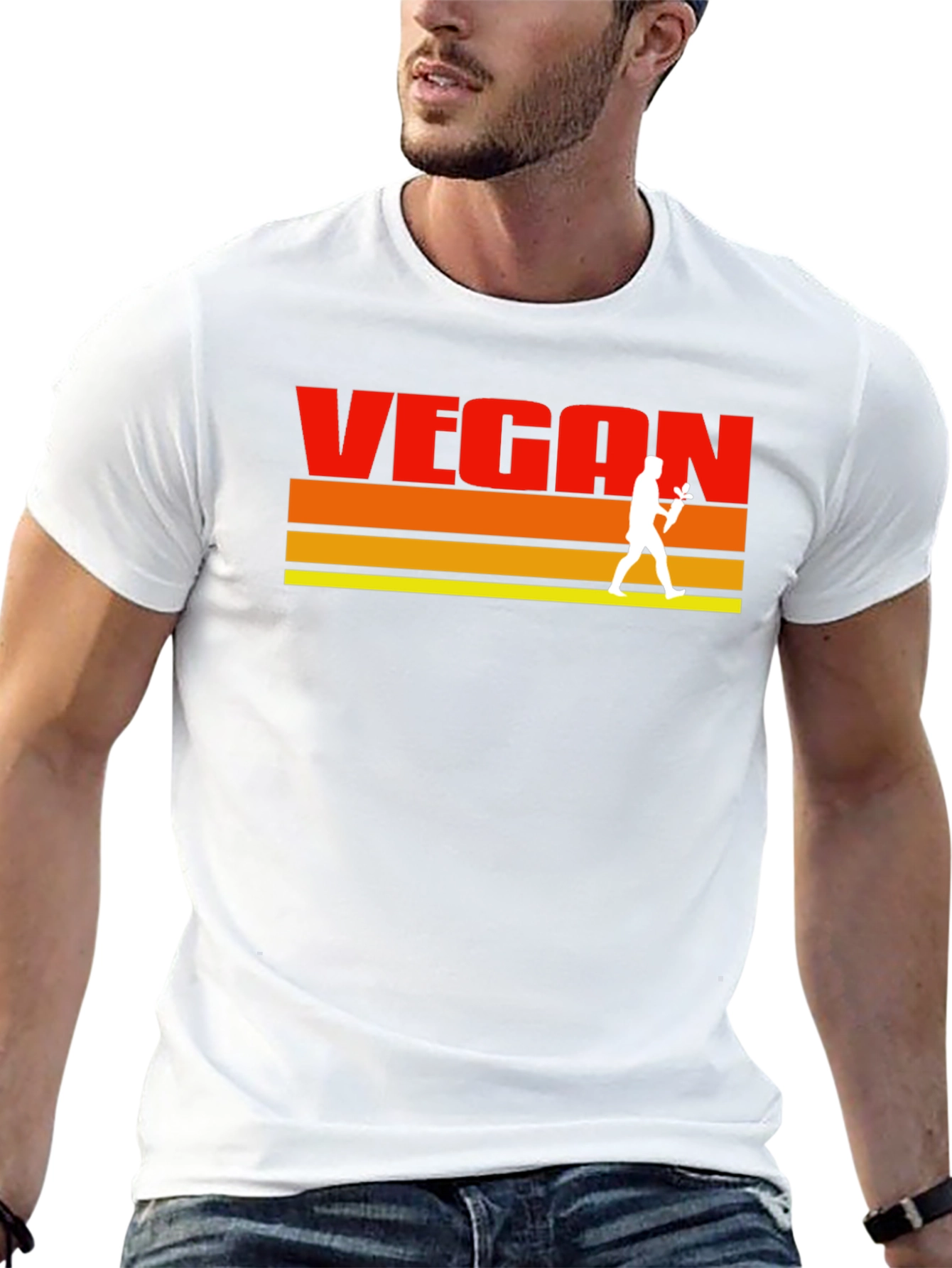 Retro Vegan T-Shirt - Classic Vegetarian Lifestyle Tee