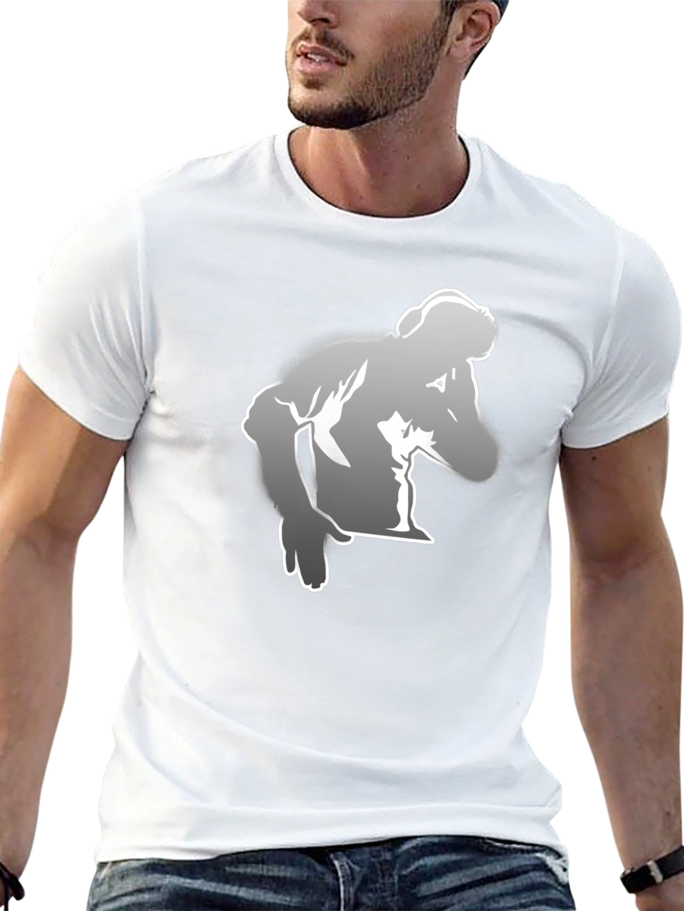 Stylish Black T-Shirt with Graphic Print