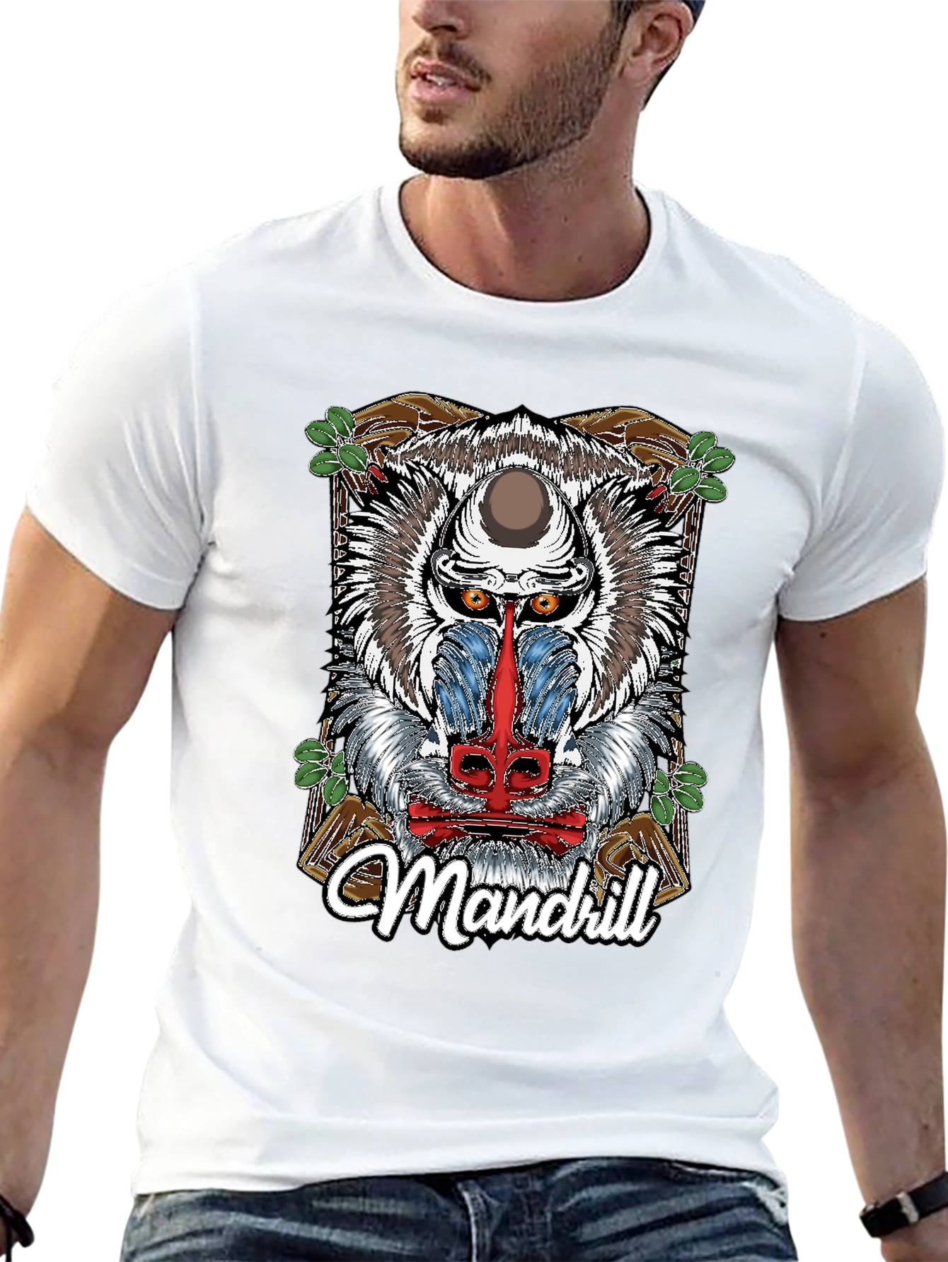 Mandrill Graphic Print Black T-Shirt