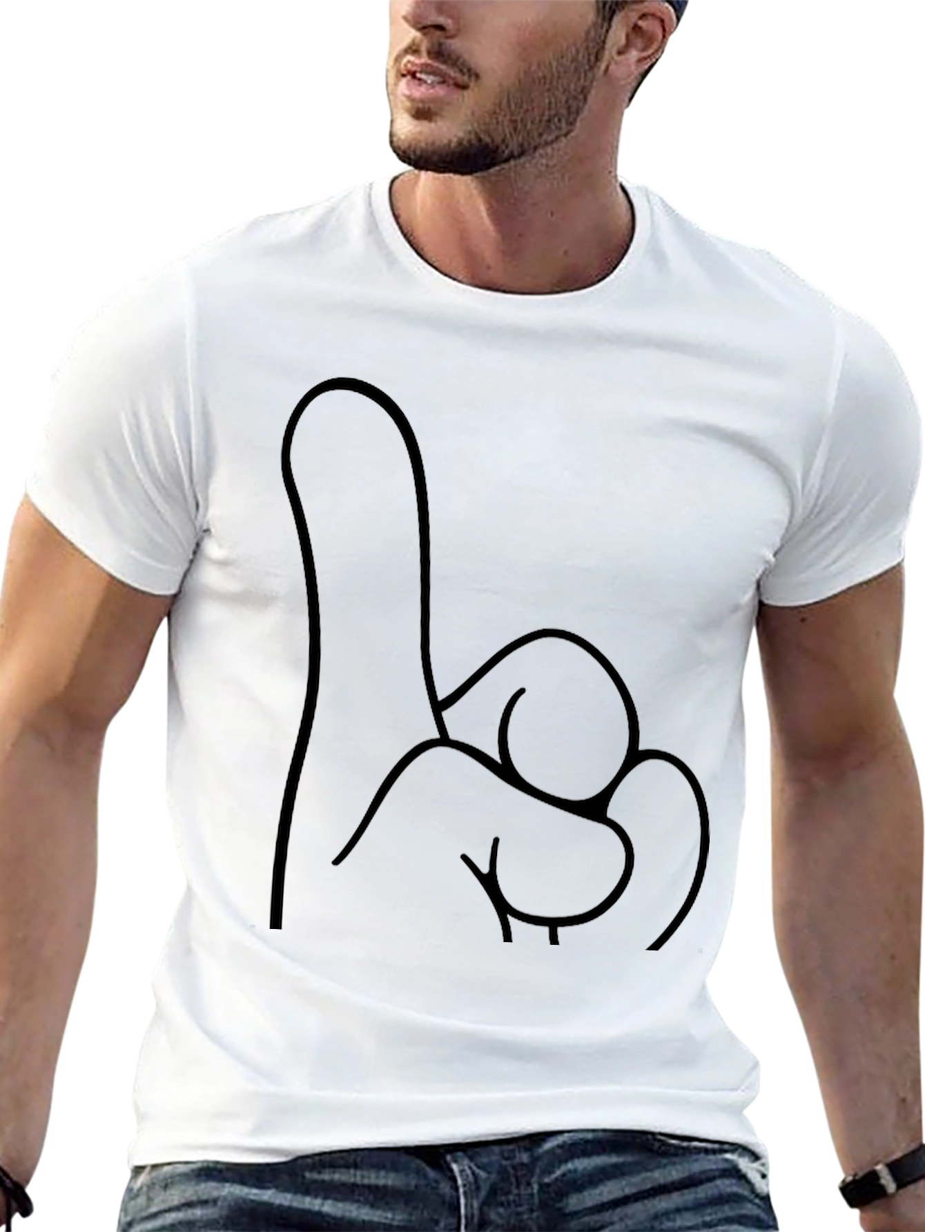 Novelty One Finger Salute T-Shirt