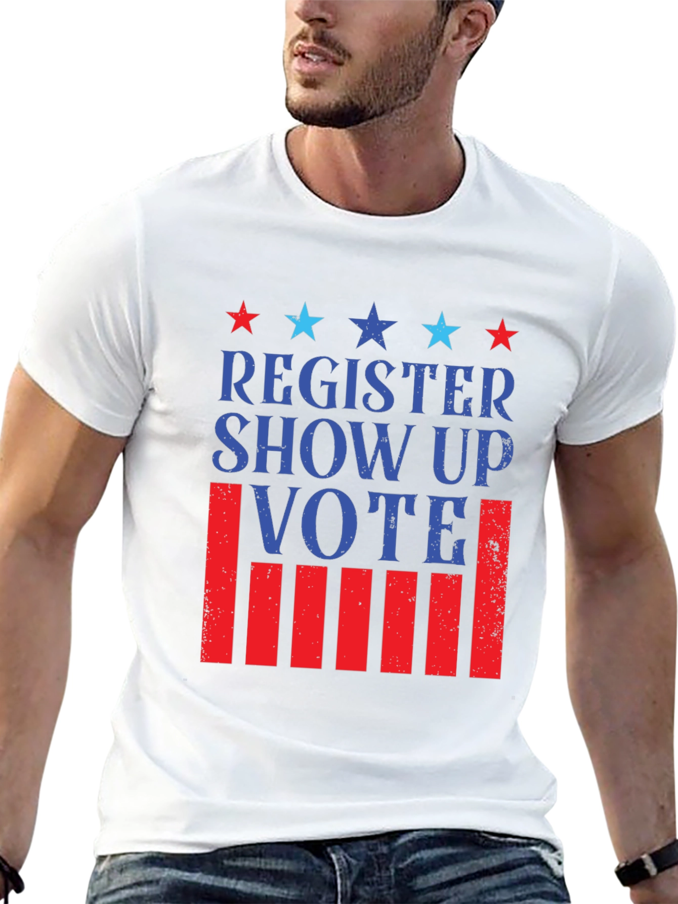 Register Show Up Vote Patriotic T-Shirt