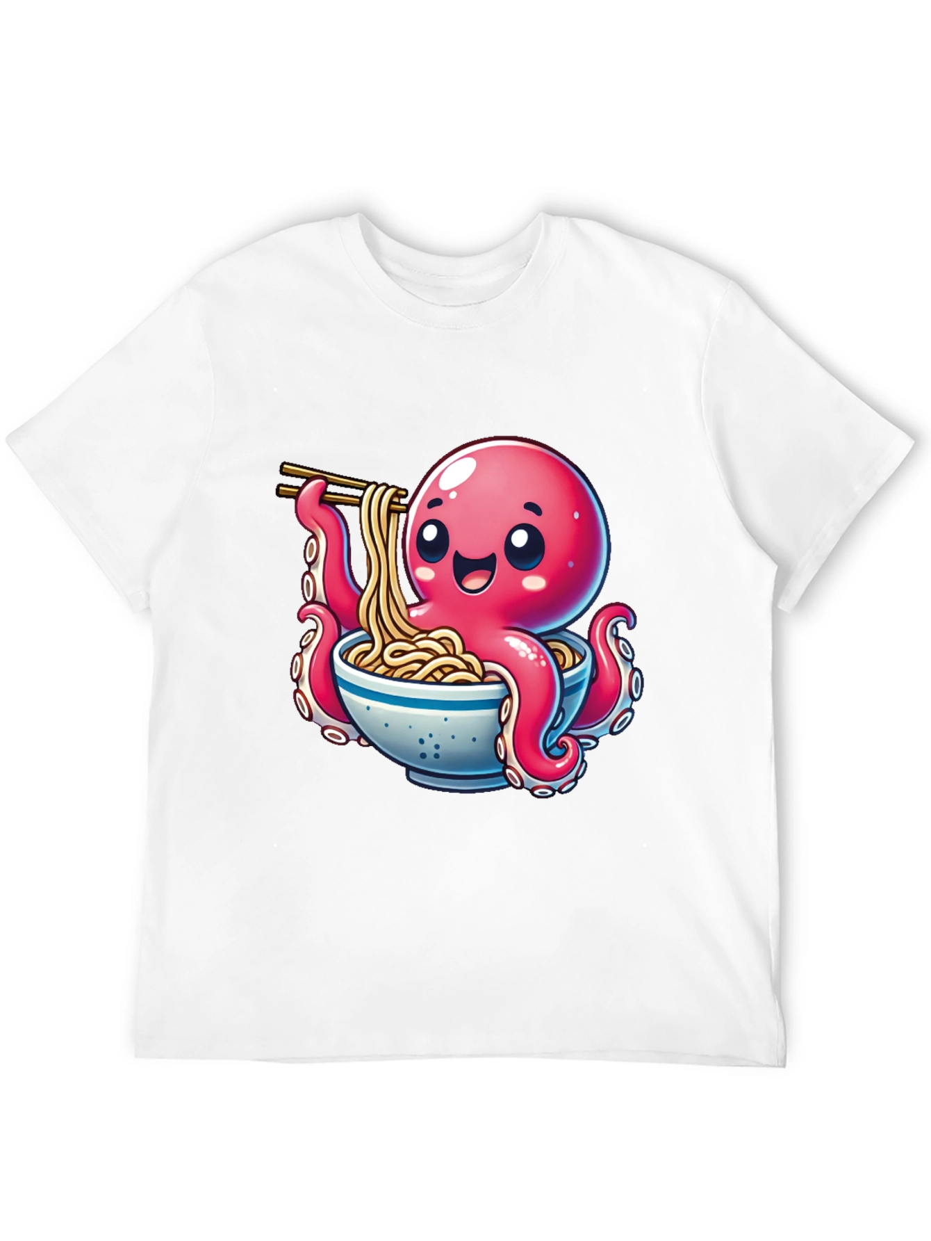 Cute Octopus Ramen Graphic T-Shirt