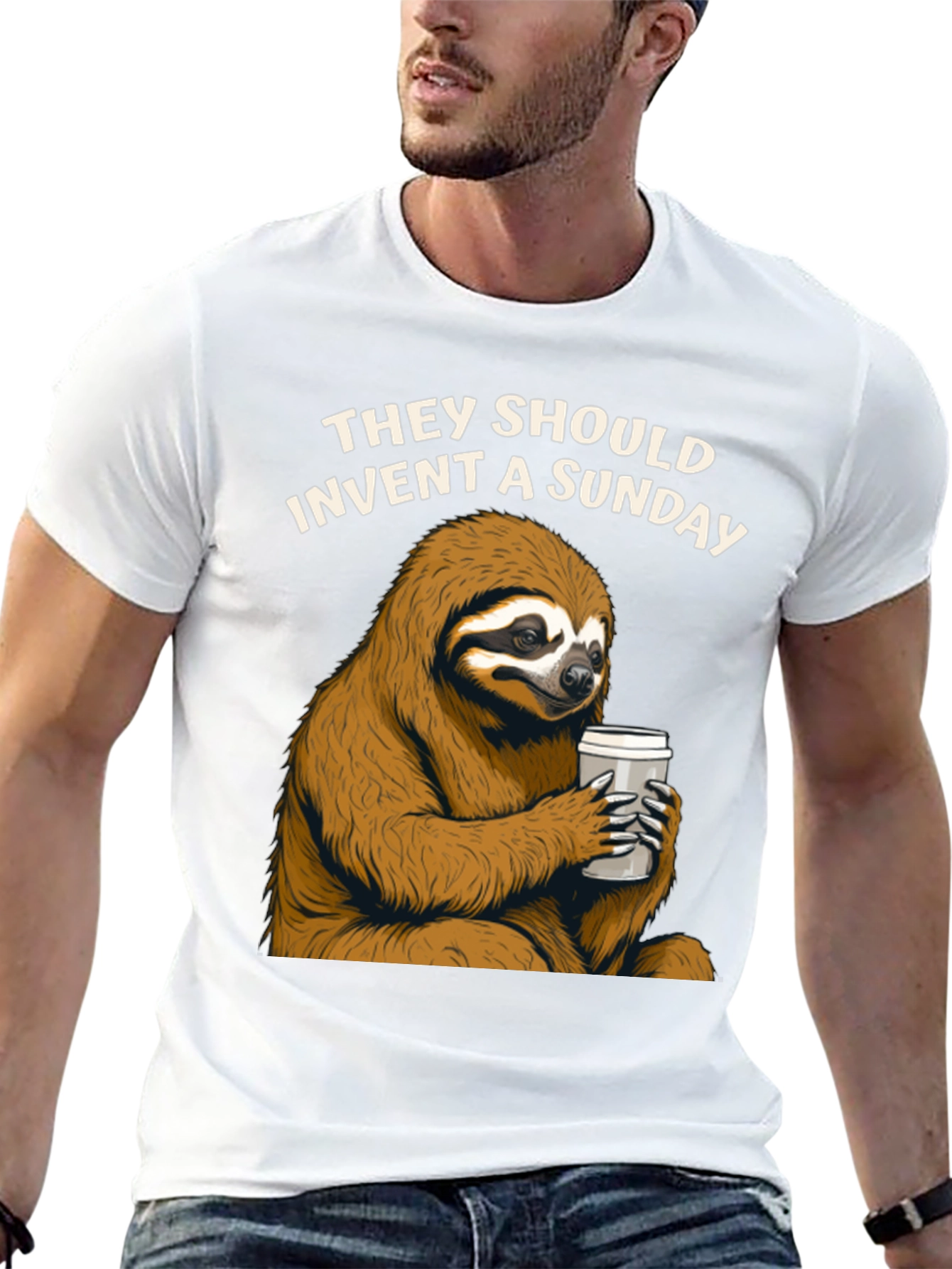 Lazy Sunday Sloth Coffee T-Shirt