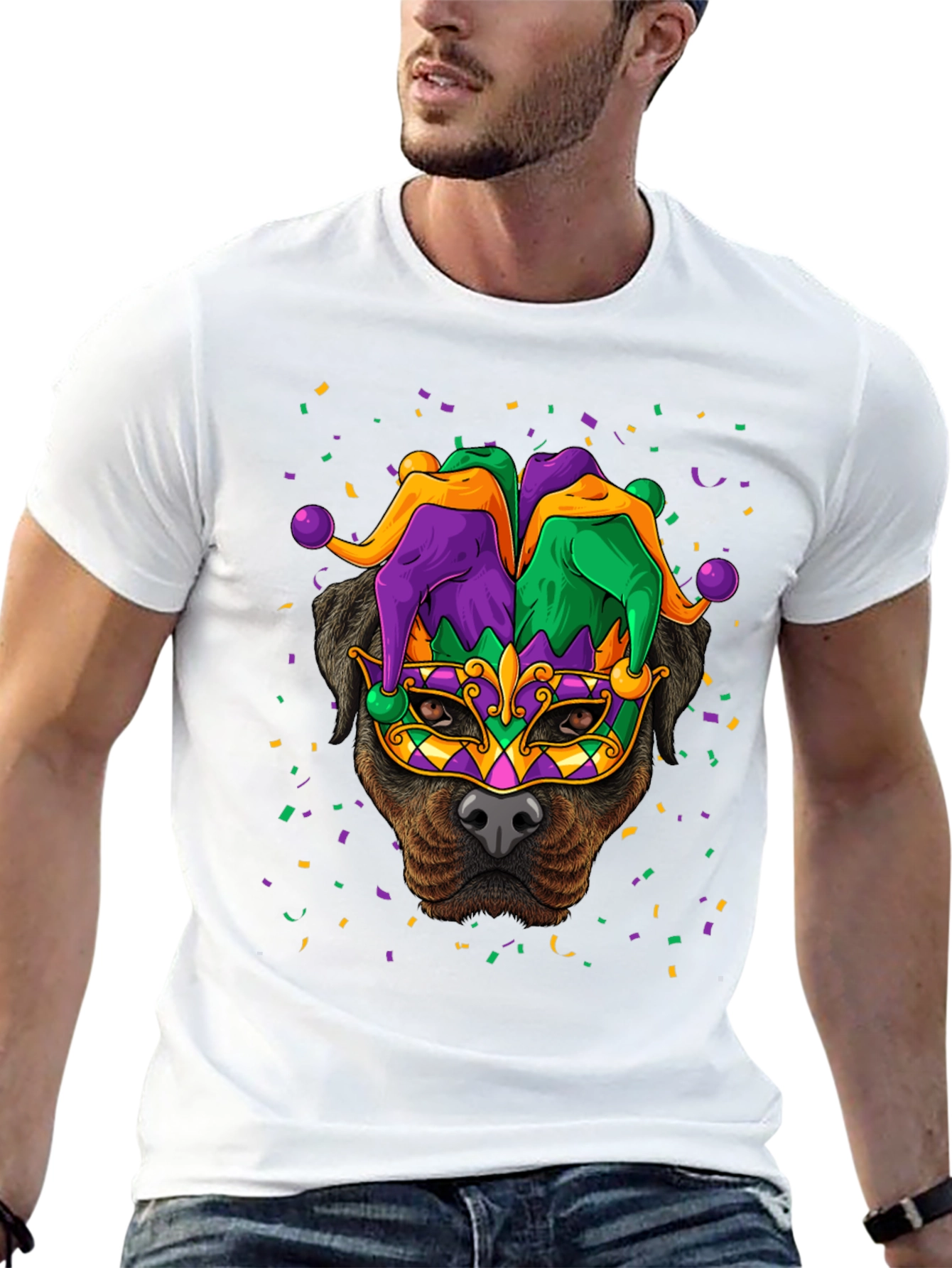Mardi Gras Dog T-Shirt - Festive Canine Celebration!