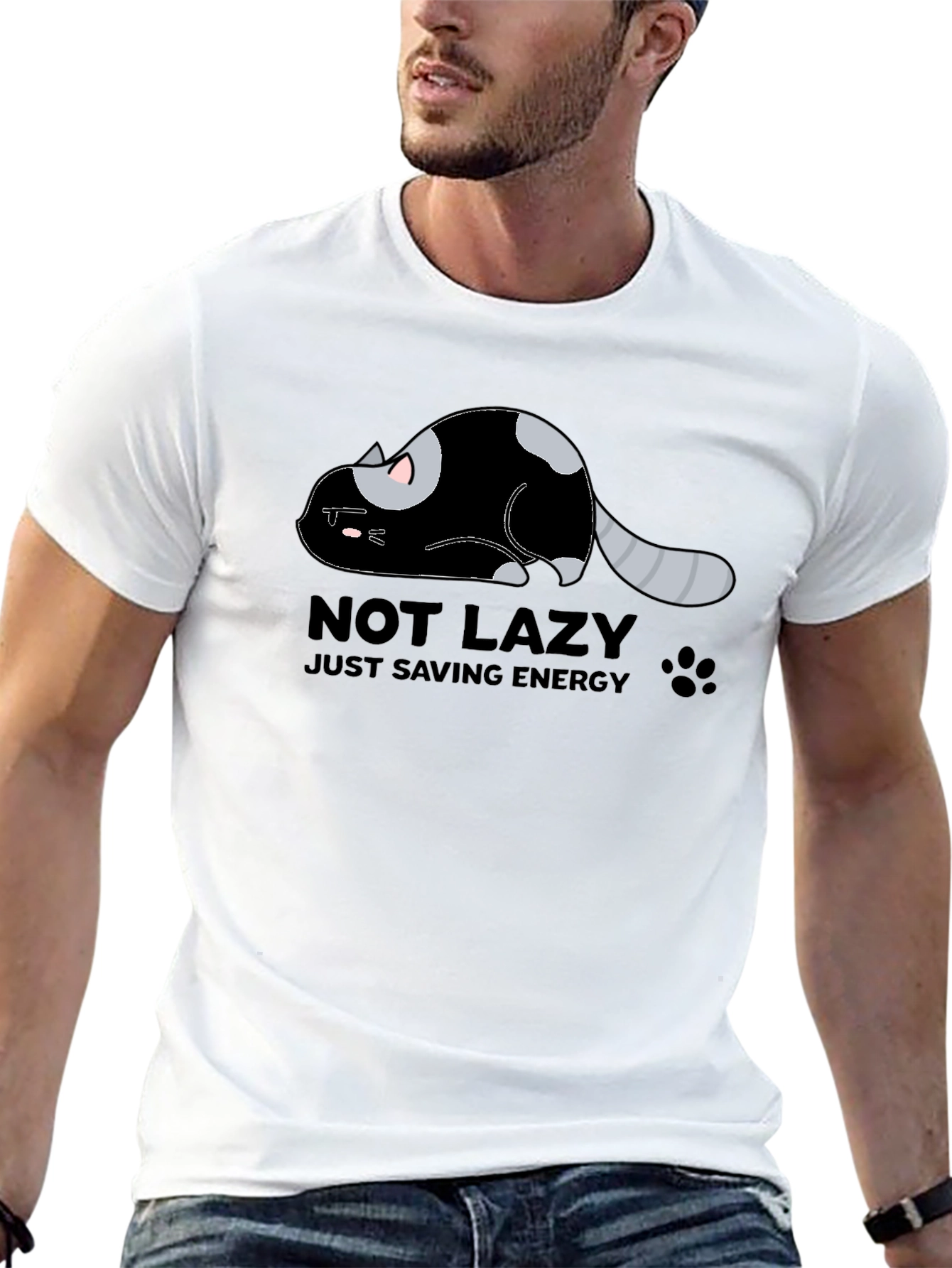 Lazy Cat Energy Saving Graphic Tee