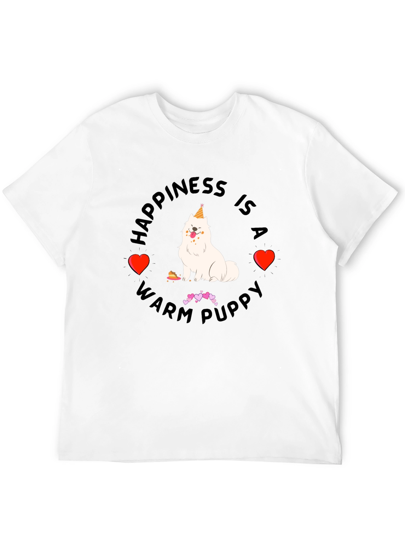 Happiness is a Warm Puppy Black T-Shirt