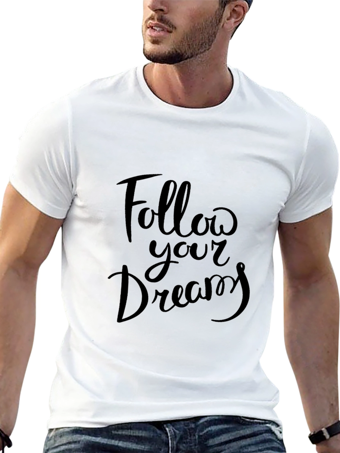 Follow Your Dreams Black Graphic Tee