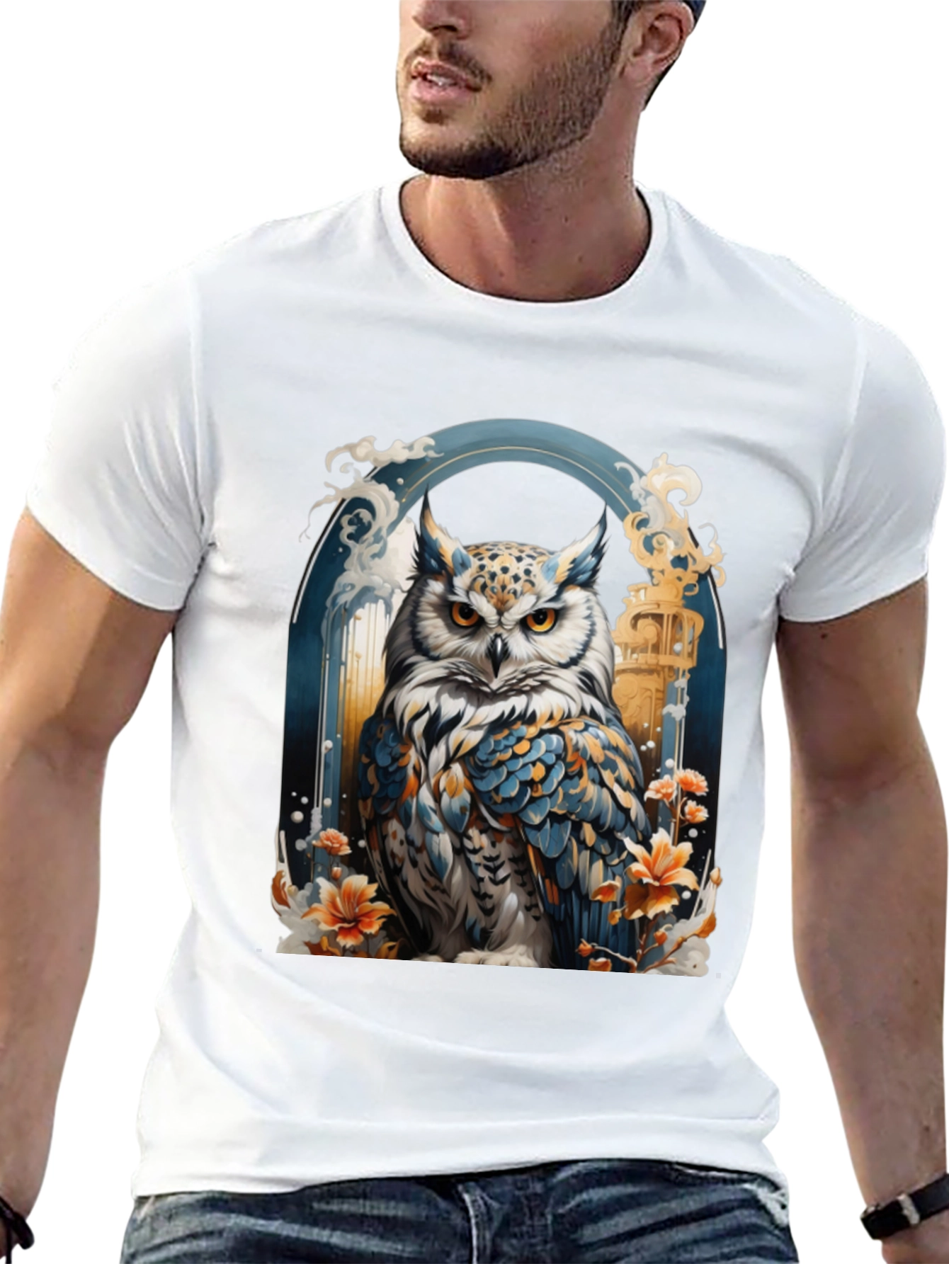 Owl Graphic Print T-Shirt - Unique Design