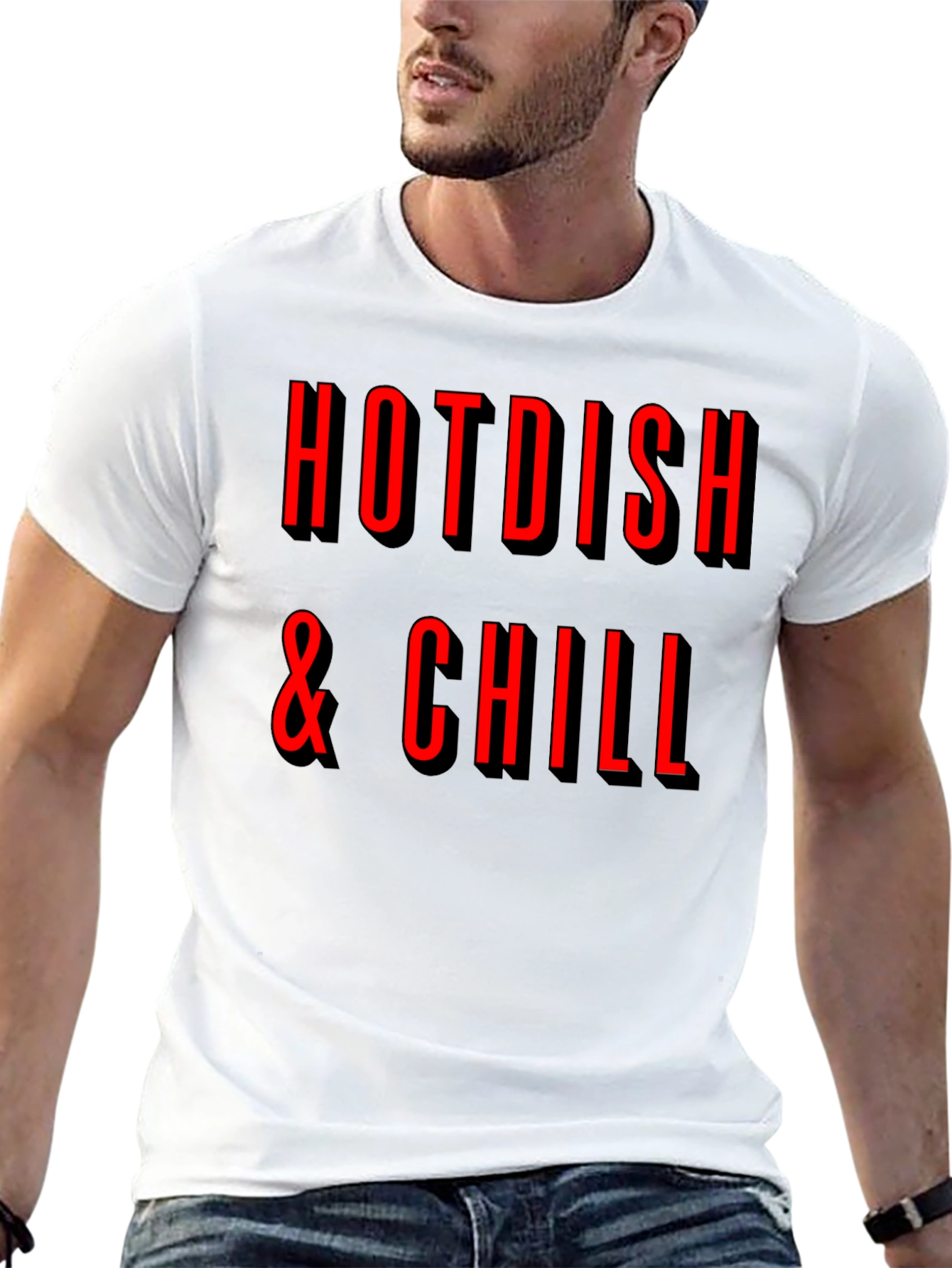 Hotdish & Chill Graphic Tee - Black Crewneck T-Shirt