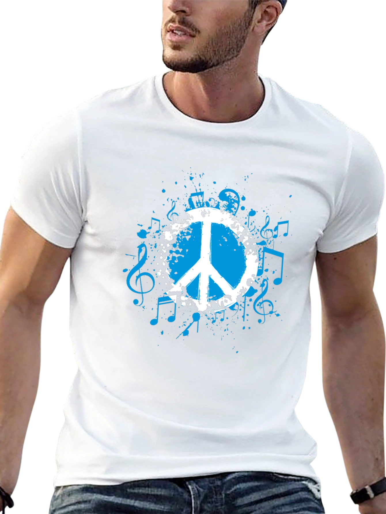 Peace & Music Black Graphic Tee